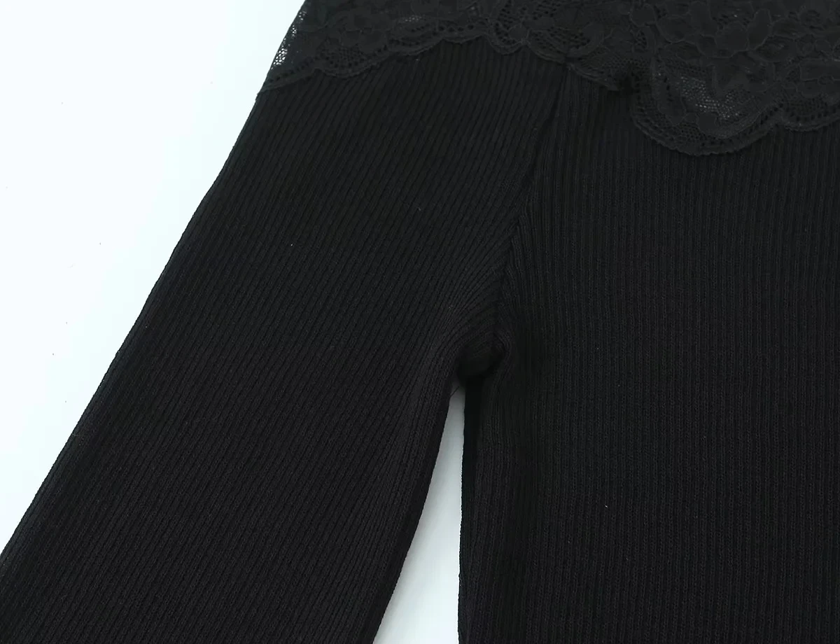 KONDALA Vintage Casual Chic Women Top Solid Slash Neck Long Sleeve Lace Slim Tops New Fashion 2026 Spring Summer Holiday T-shirt