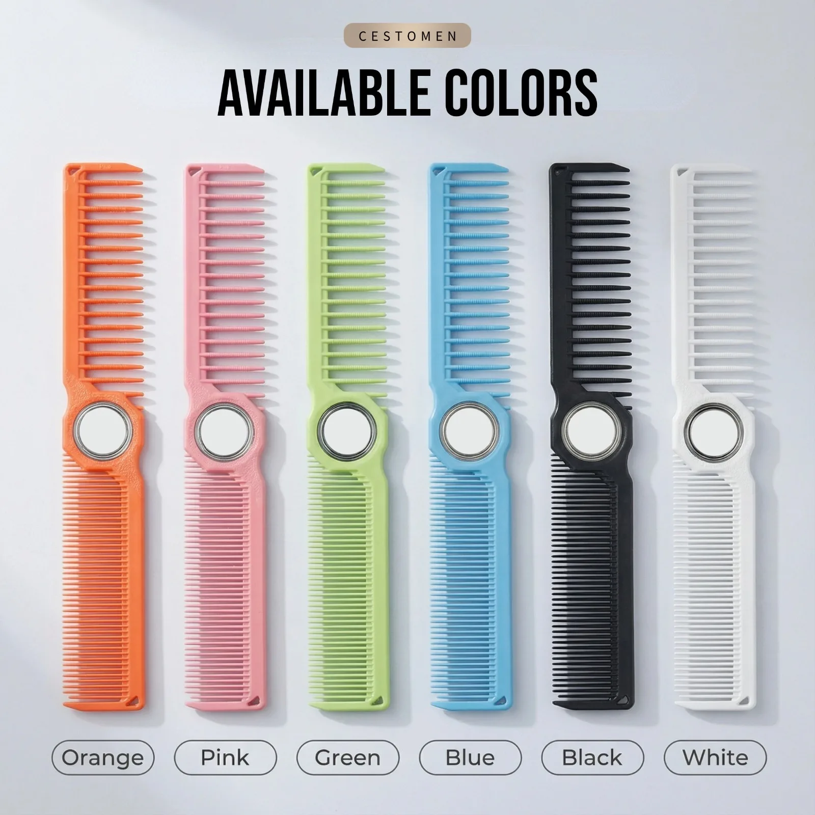 1Pc New Design Fidget Spinning Barber Fade Haircut Combs For Men Women Dual-Sided Wide Fine Tooth Smooth Hair Comb Styling Tools