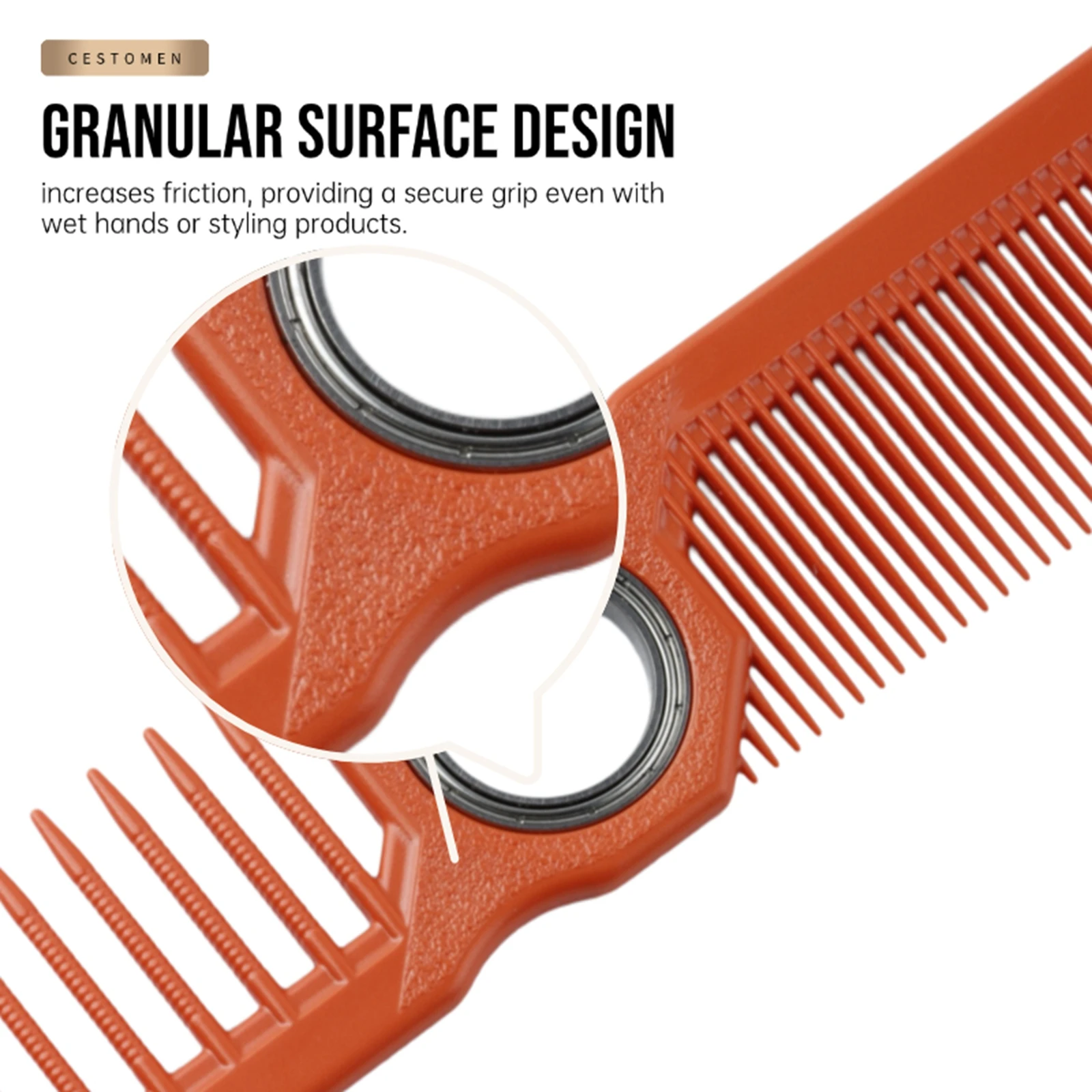 1Pc New Design Fidget Spinning Barber Fade Haircut Combs For Men Women Dual-Sided Wide Fine Tooth Smooth Hair Comb Styling Tools