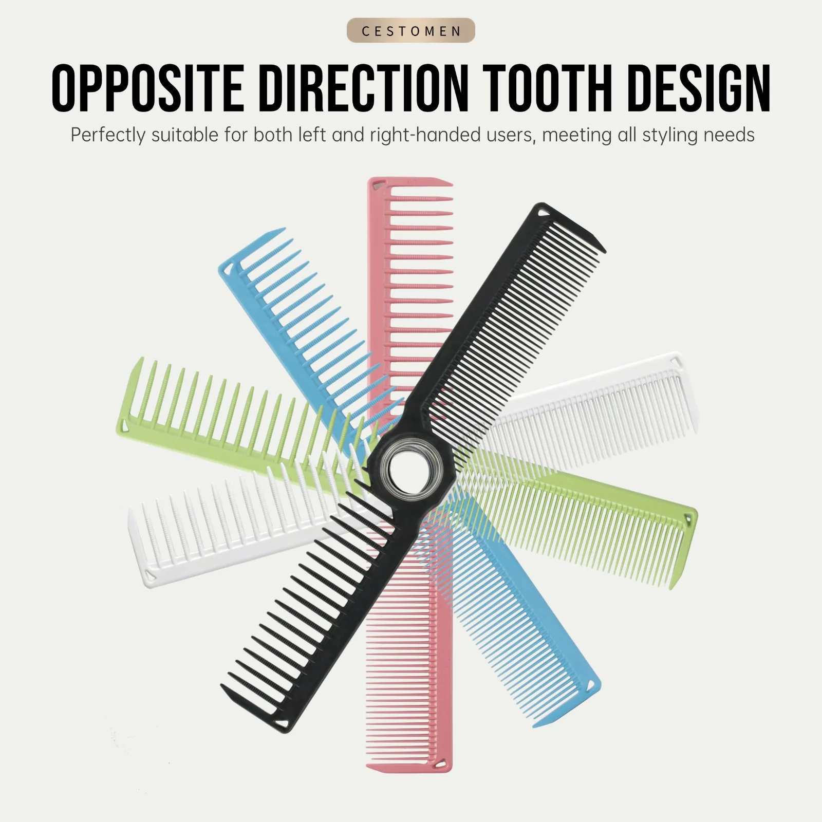 1Pc New Design Fidget Spinning Barber Fade Haircut Combs For Men Women Dual-Sided Wide Fine Tooth Smooth Hair Comb Styling Tools