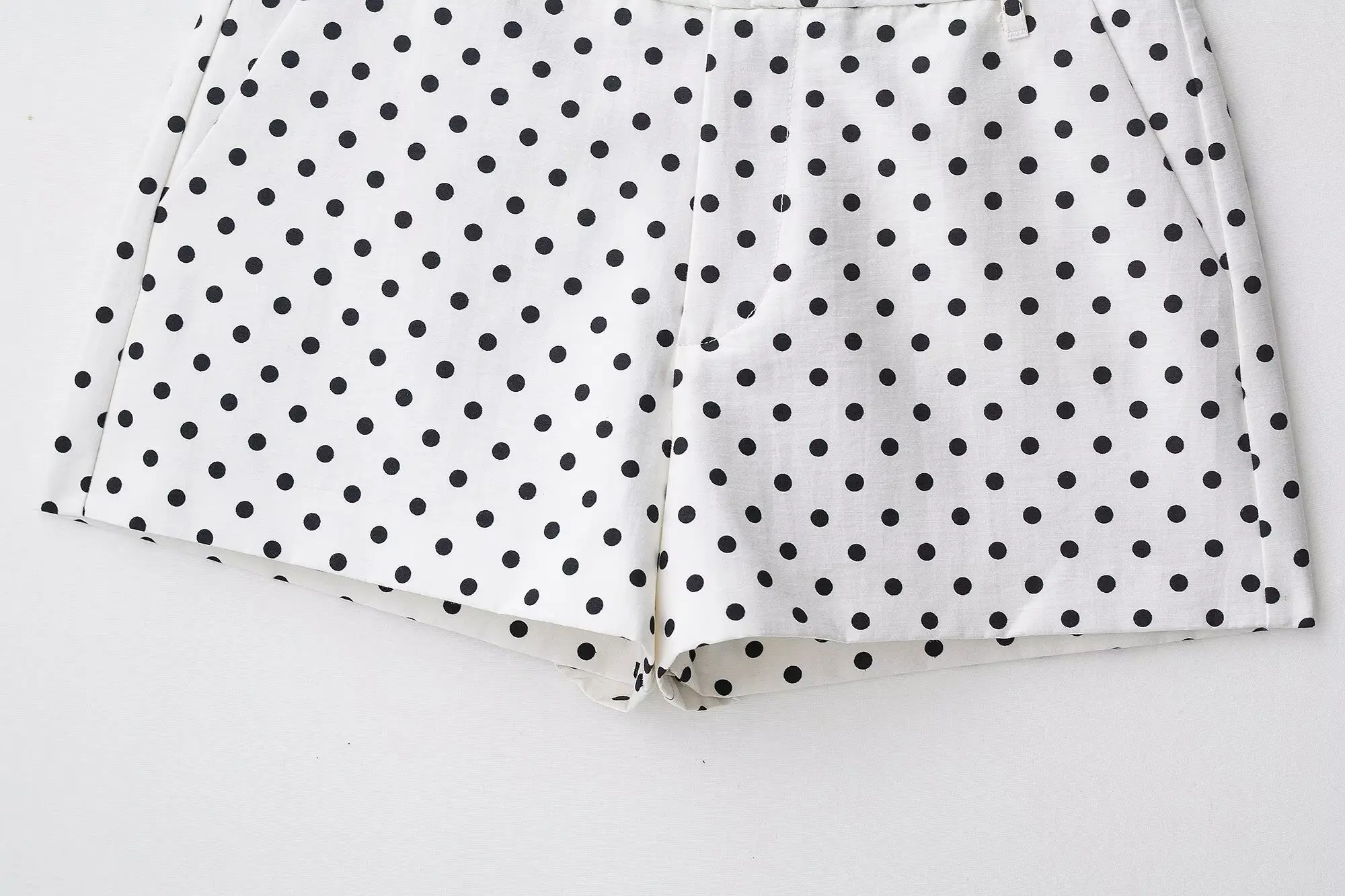 HH Polka Dot Shorts Sets For Women 2026 Trend Outfits Long Sleeve Zipper Turtleneck Jacket Coat Spring Woman Elegant 2 Piece Set