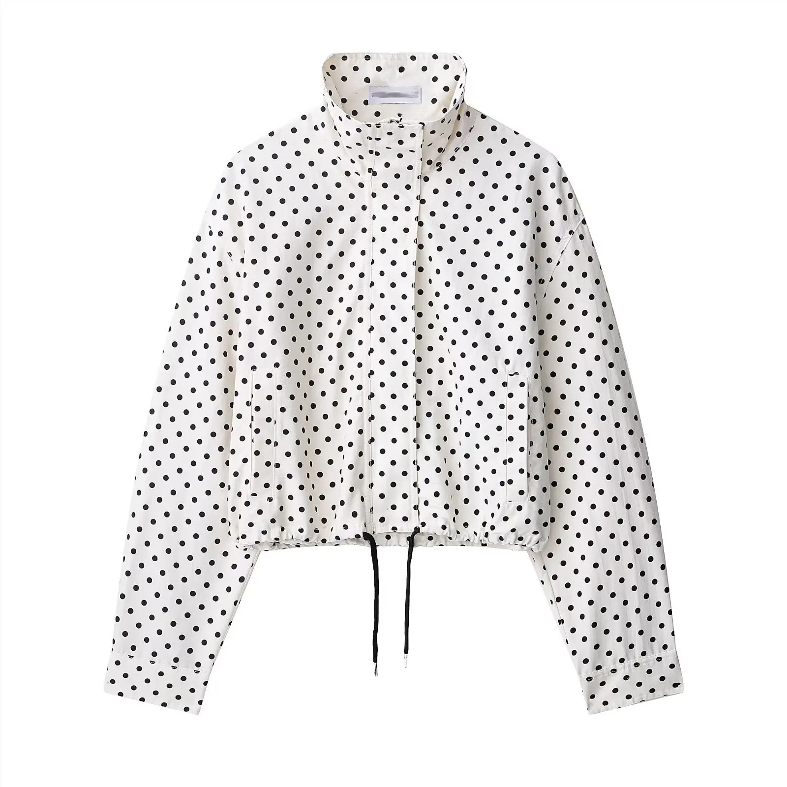 HH Polka Dot Shorts Sets For Women 2026 Trend Outfits Long Sleeve Zipper Turtleneck Jacket Coat Spring Woman Elegant 2 Piece Set