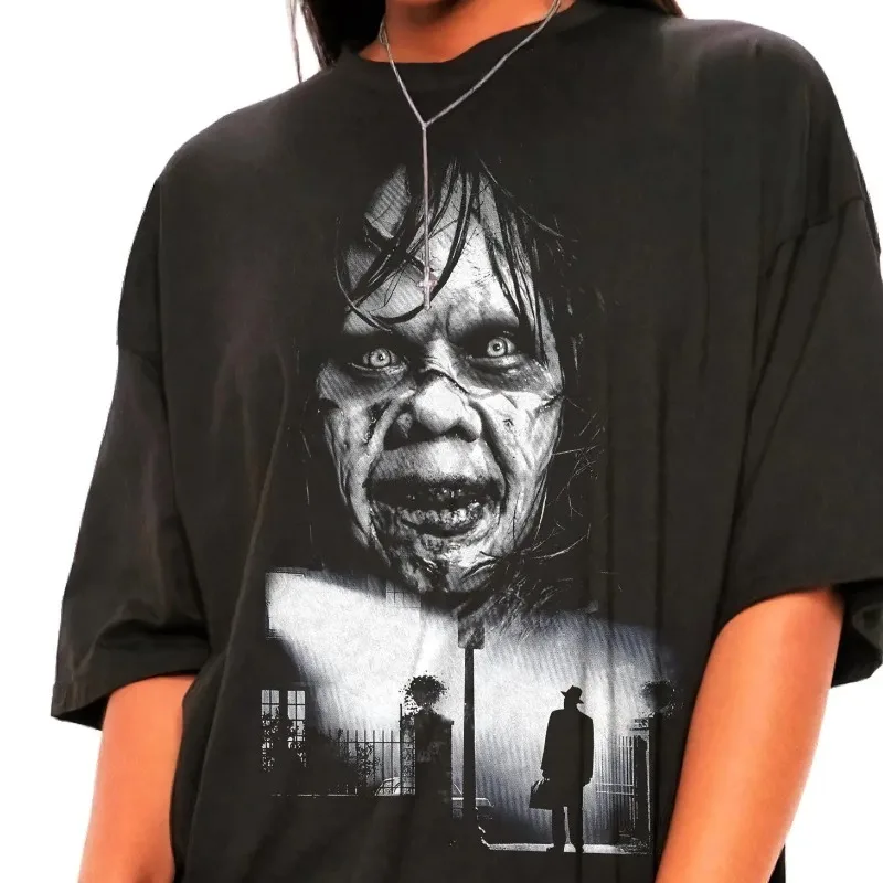 The Exorcist Movie Theme T-shirt Summer New Y2K Cotton Casual Fashion Unisex T-shirt