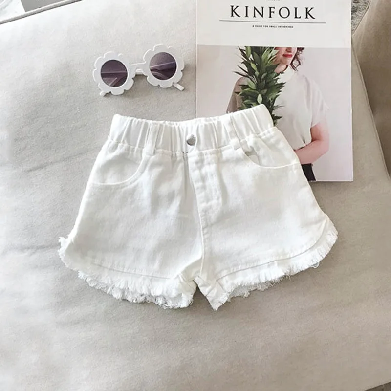 Girls Denim Shorts Summer New Children's Black White Hot Pants Kids Solid Color Short Jeans Fashion Comfotable Thin Korean Pants