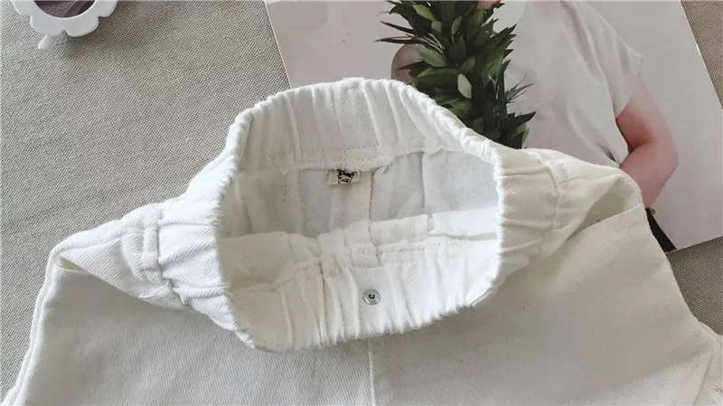 Girls Denim Shorts Summer New Children's Black White Hot Pants Kids Solid Color Short Jeans Fashion Comfotable Thin Korean Pants