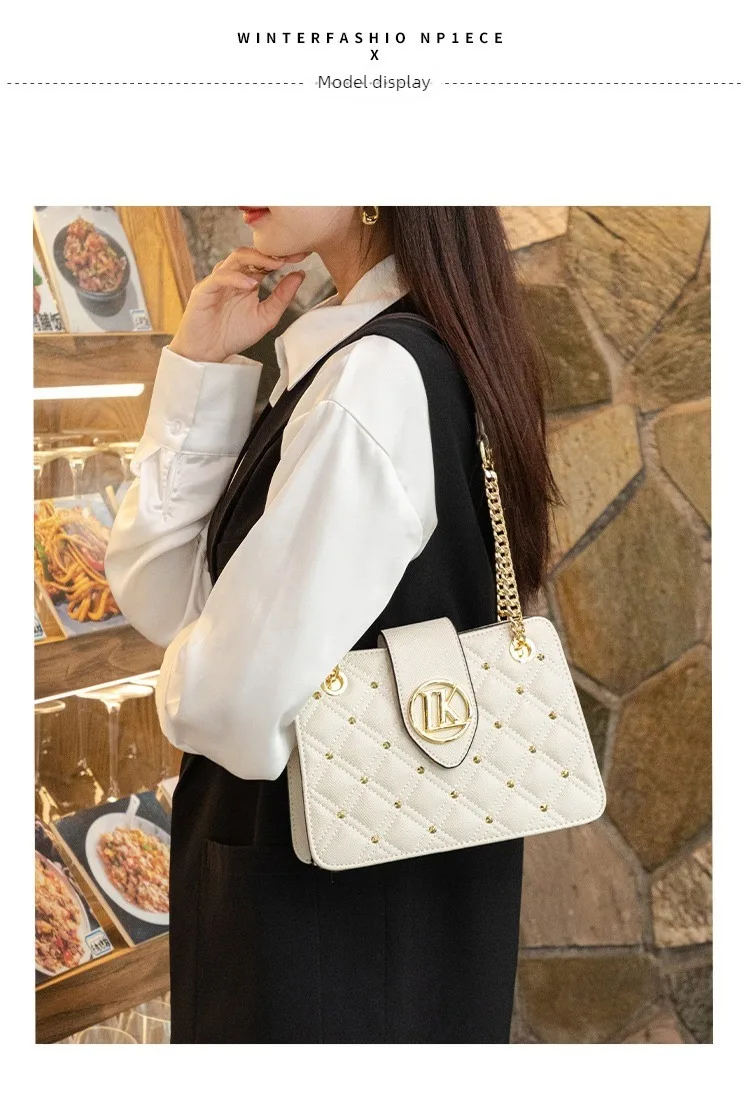 Shoulder Bag, Women's Bag, 2026 New Fashionable Diamond Grid Chain Bag, Crossbody Tote Bag