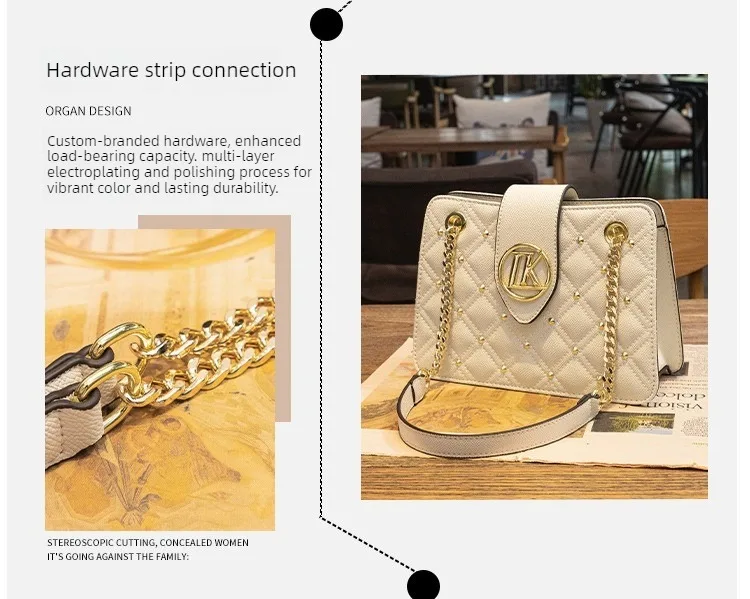 Shoulder Bag, Women's Bag, 2026 New Fashionable Diamond Grid Chain Bag, Crossbody Tote Bag