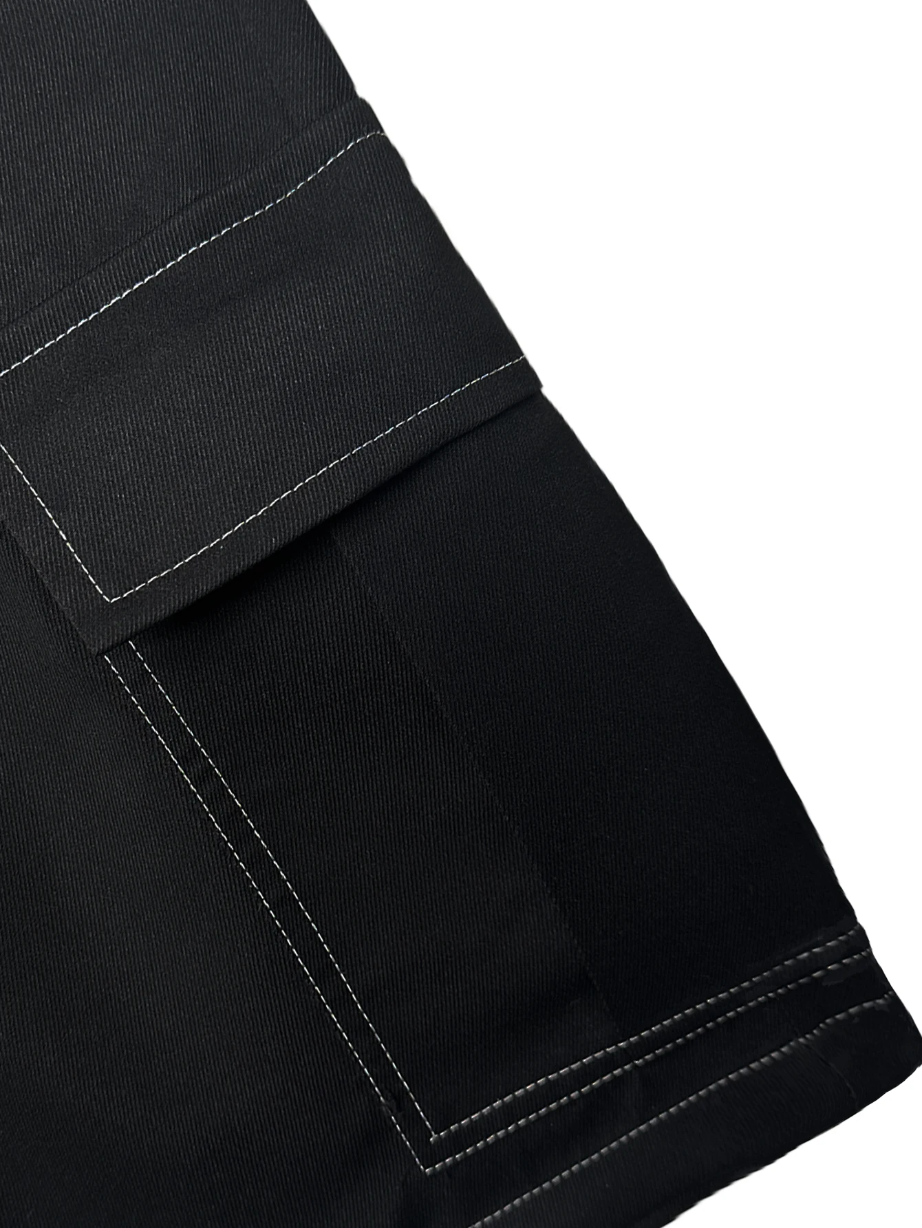 Men's Solid Color Cargo Pocket Casual Shorts,Personalized visible stitching design summer workwear five-inch pants