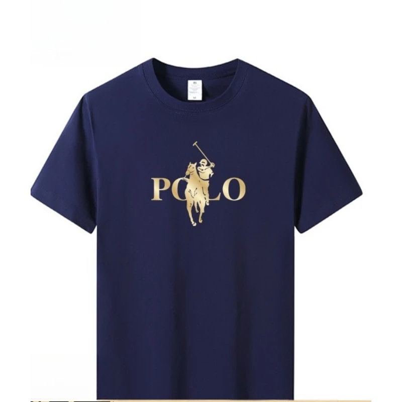 Summer Trendy Brand Men's Clothes Business Casual Short-sleeved T-shirt Fit and Versatile Crew Neck Top Breathable T-shirt