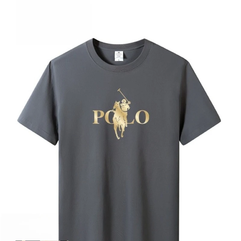 Summer Trendy Brand Men's Clothes Business Casual Short-sleeved T-shirt Fit and Versatile Crew Neck Top Breathable T-shirt