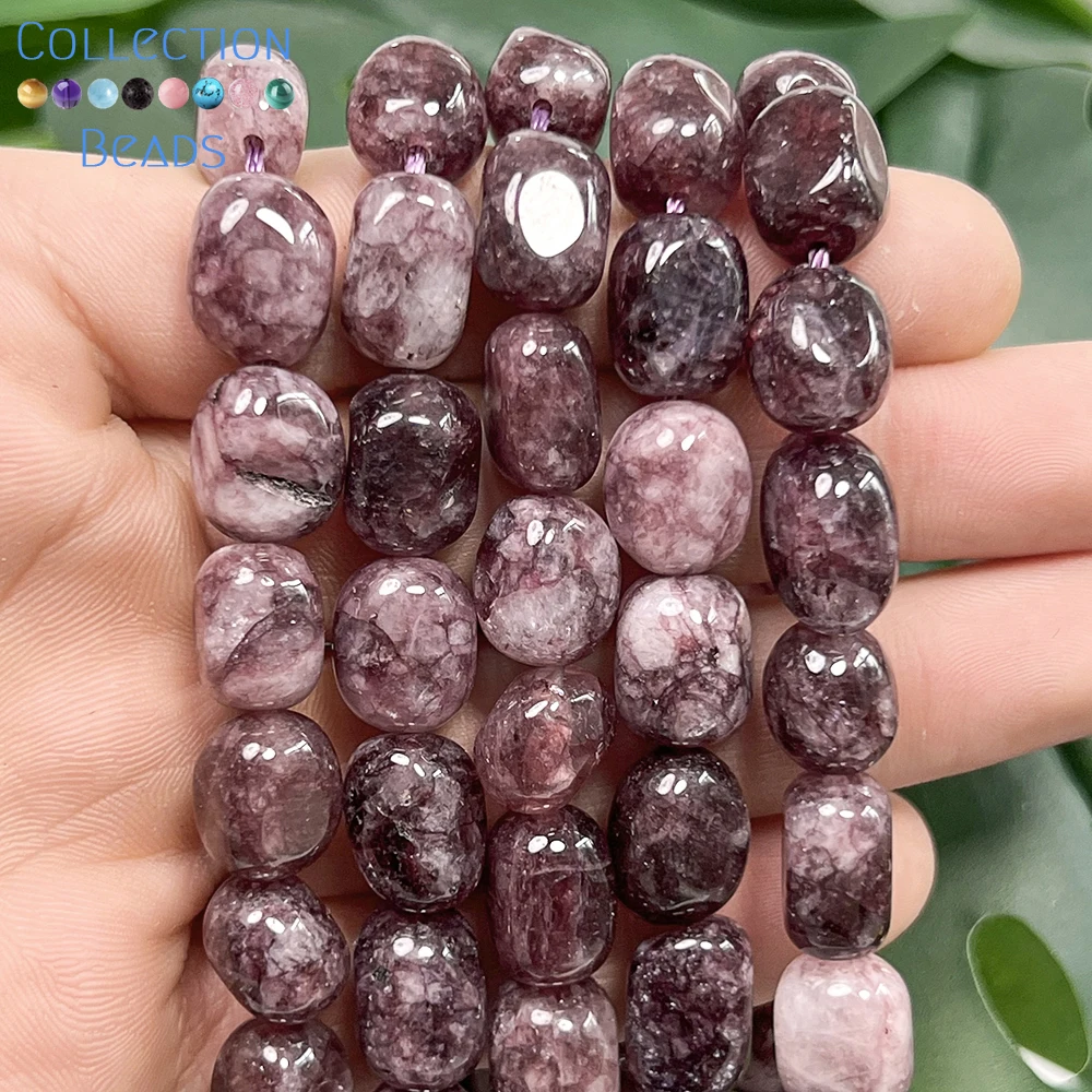 8x12mm Natural Purple Phosphosiderite Irregular Loose Spacer Beads For Jewelry Making DIY Bracelets Necklace Accessories 15''