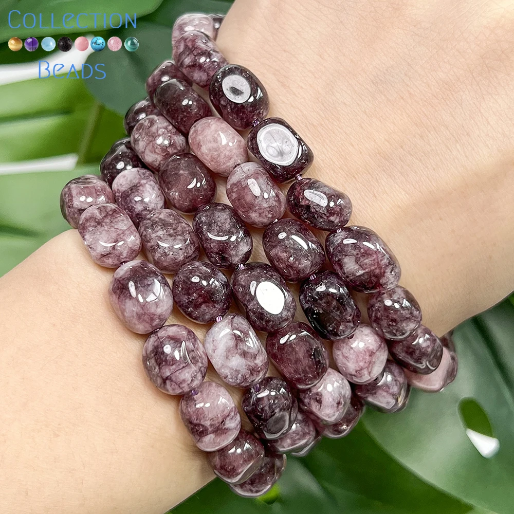 8x12mm Natural Purple Phosphosiderite Irregular Loose Spacer Beads For Jewelry Making DIY Bracelets Necklace Accessories 15''