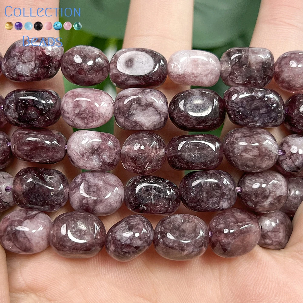 8x12mm Natural Purple Phosphosiderite Irregular Loose Spacer Beads For Jewelry Making DIY Bracelets Necklace Accessories 15''