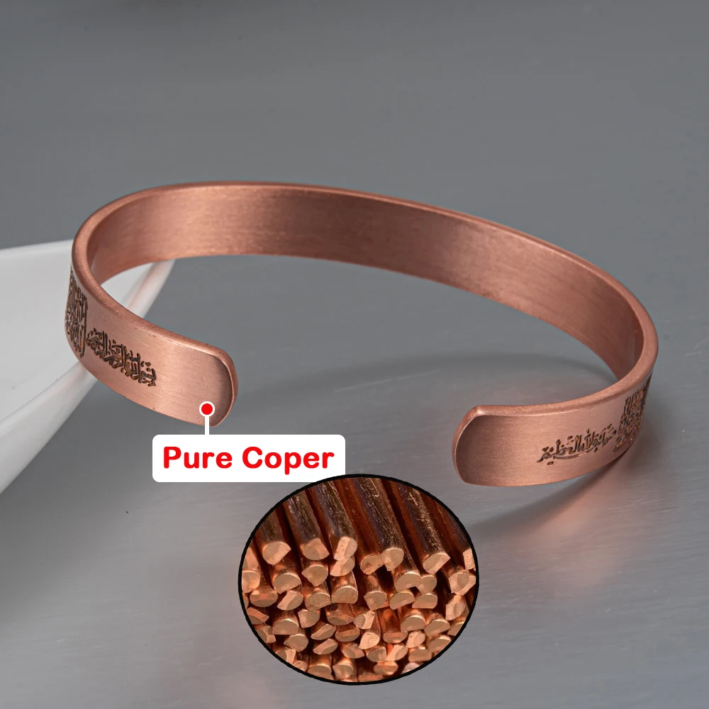Vinterly Pure Copper Bracelets Women Men Unisex 10mm Adjustable Cuff Bangles Female Resizable Jewelry Soft Solid Copper Vintage