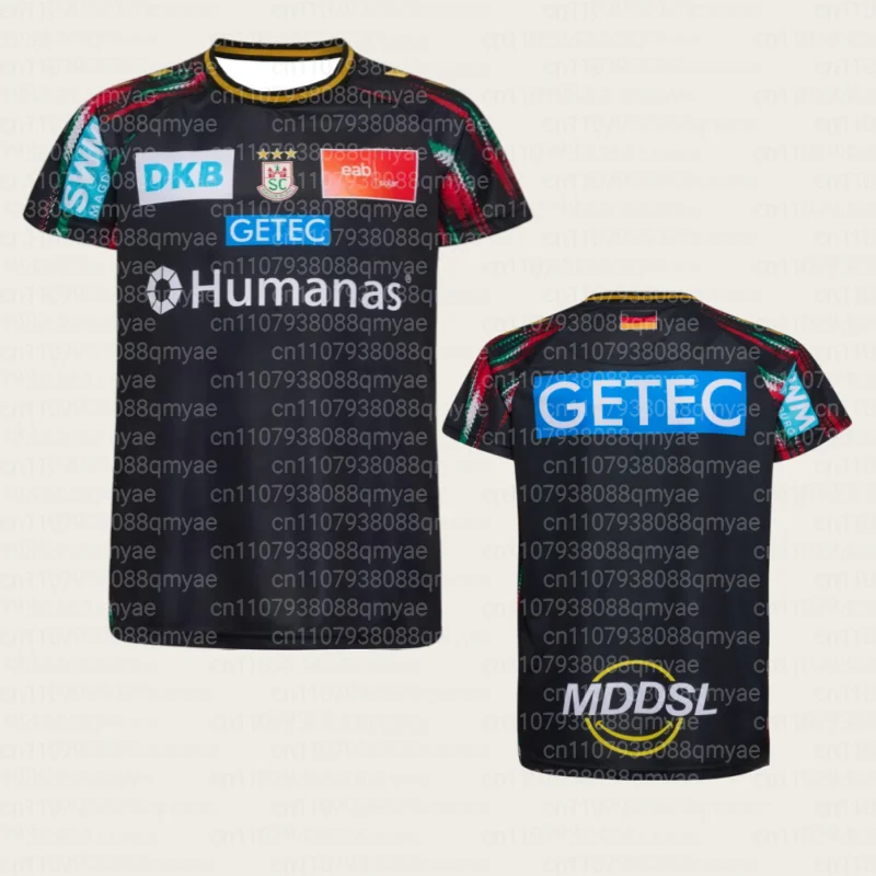 25-26 SC Magdeburg Champions League Home Jersey Handball Match Jersey Autumn Sports Dry Quickly Men's T-Shirt FamilyMatching