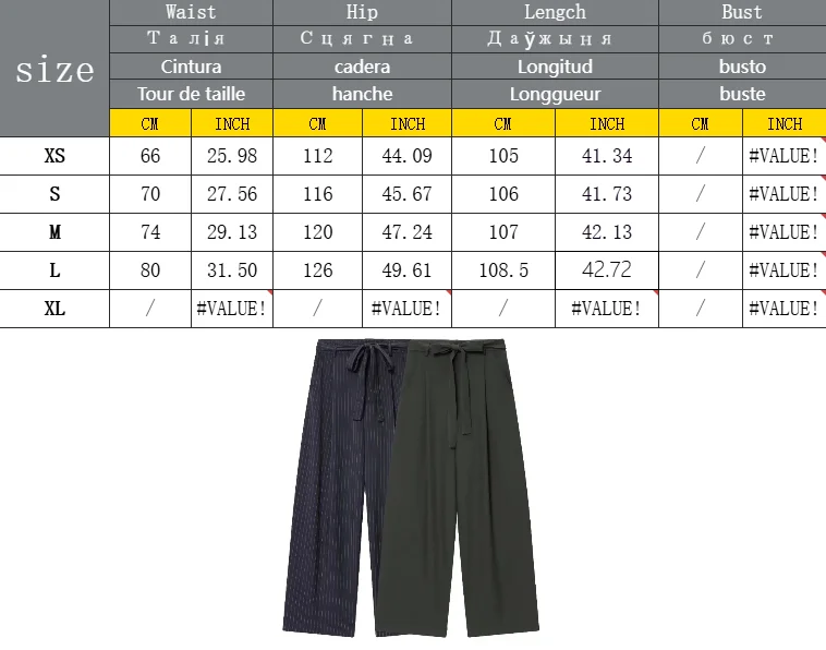 Women Fashion 2-Piece Set Single-breasted Sleeveless V-Neck Pinstripe Vest+Summer Pleated Loose Pocket Belt Zipper Pants