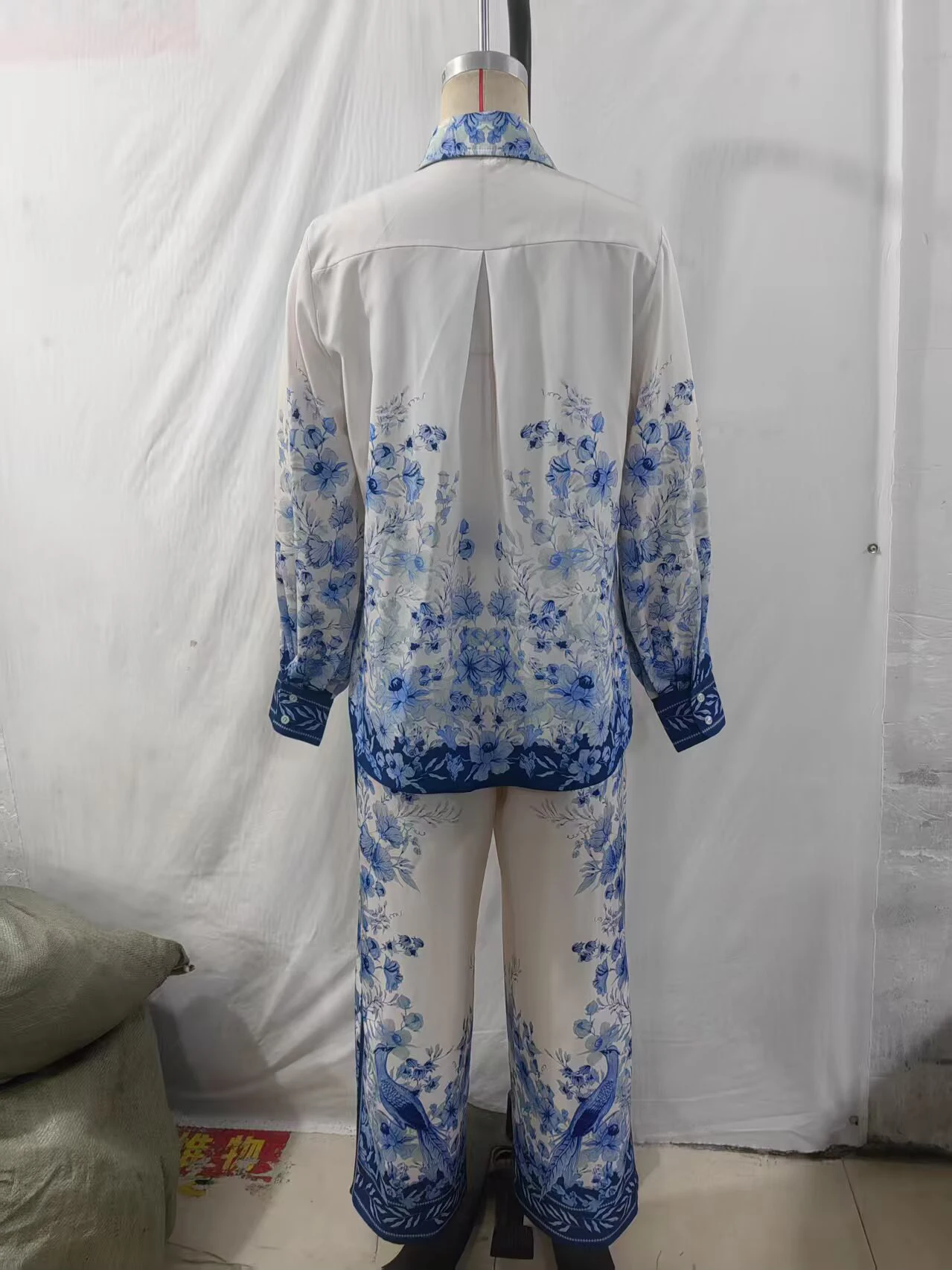 Women's 2026 new spring outfit with European and American style fashionable and simple printed Lyocell shirt and pants set