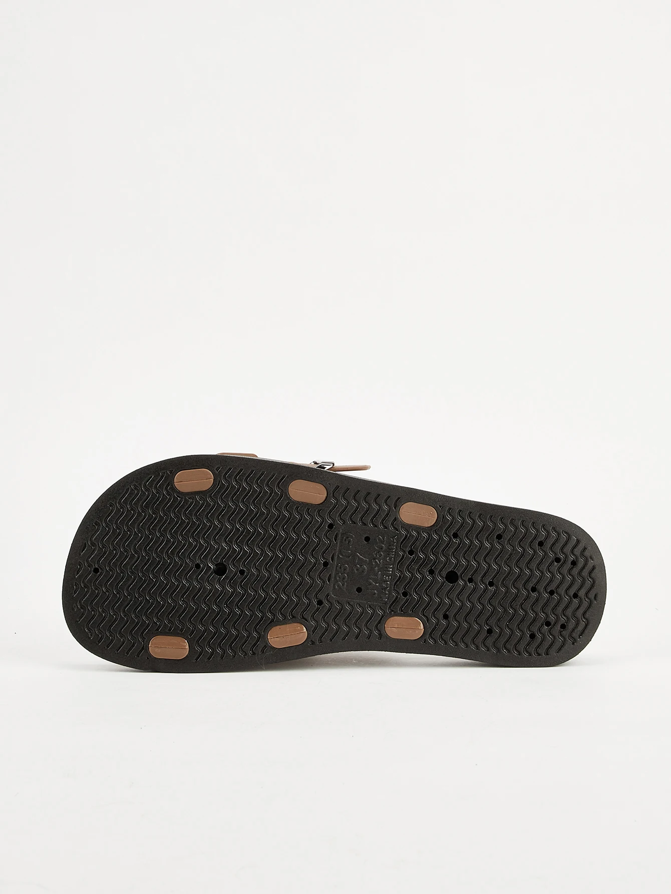 New Spring and Summer Women's Fashionable Casual Double-Strap Double-Buckle Adjustable Design Beach Home Outdoor Office Walking Versatile Style Brown Color-Blocking Women's Slippers