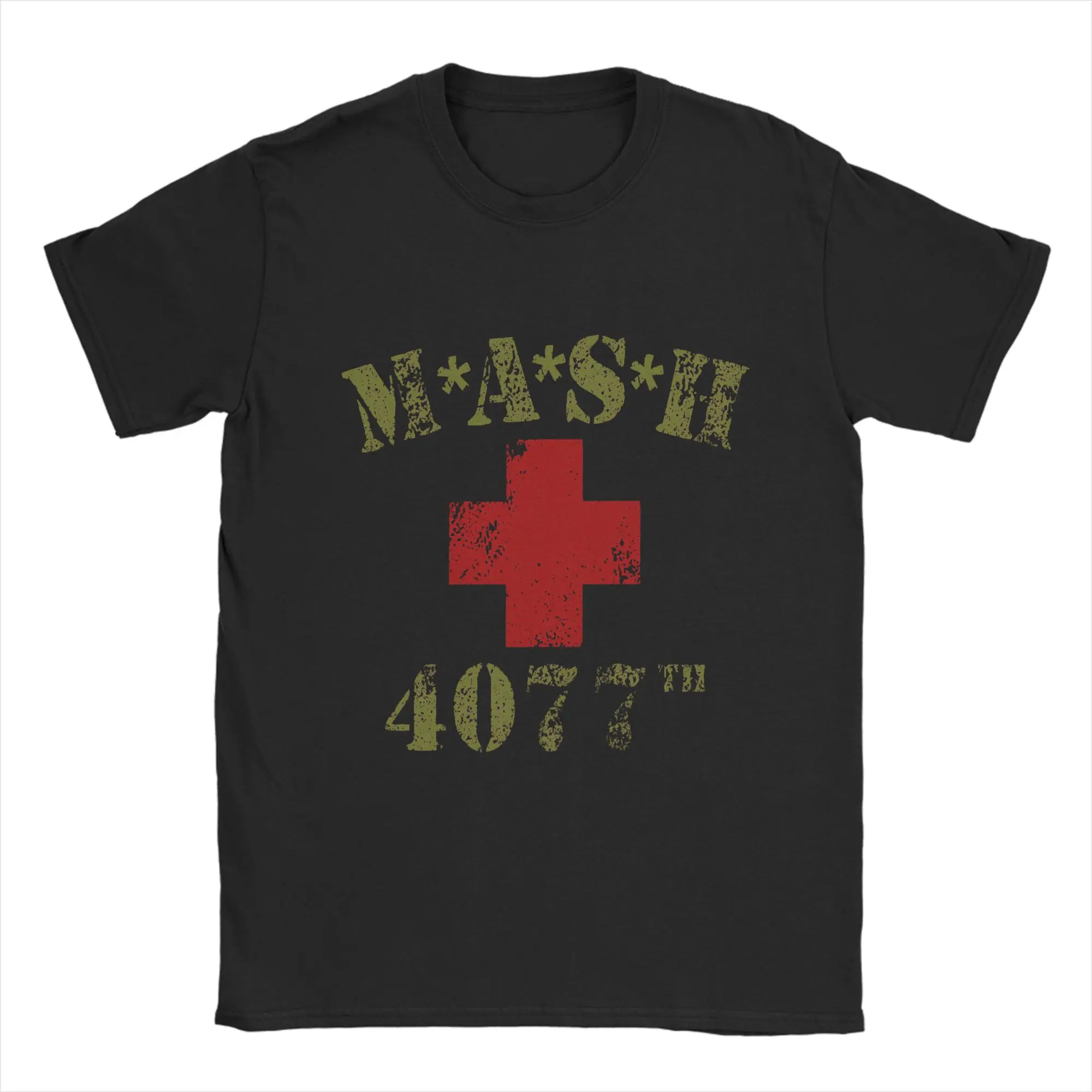 Novelty MASH 4077 T-Shirts for Men Crewneck 100% Cotton T Shirt Short Sleeve Tee Shirt Gift Idea Clothing