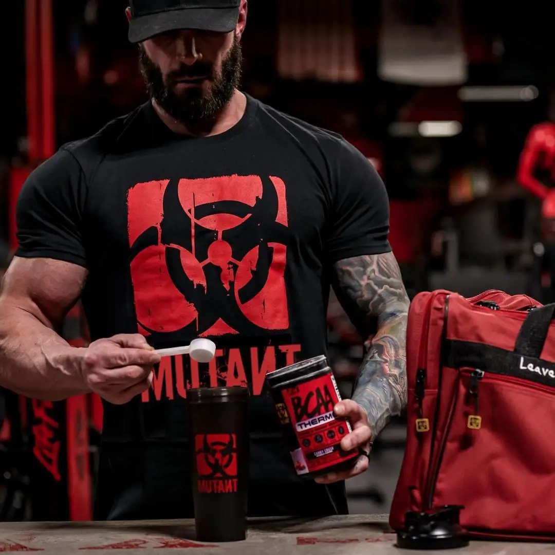 2026 GYM New Fitness Short Sleeve Male Mutant Warcraft Iron Soul Cotton Sports T-shirt Running Leisure Summer Fitness Clothes