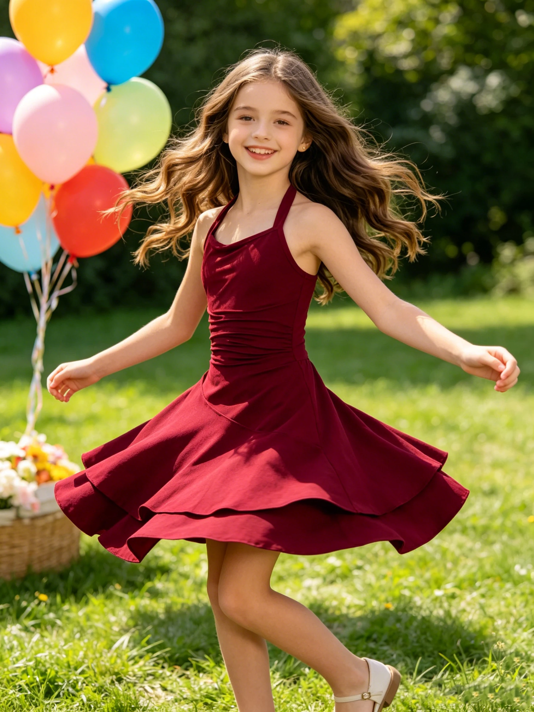2026 Girls' New Charming Pleated Square Neck Lace Sleeveless Slim Fit Dress, Spring and Summer Party Casual Dress Gift