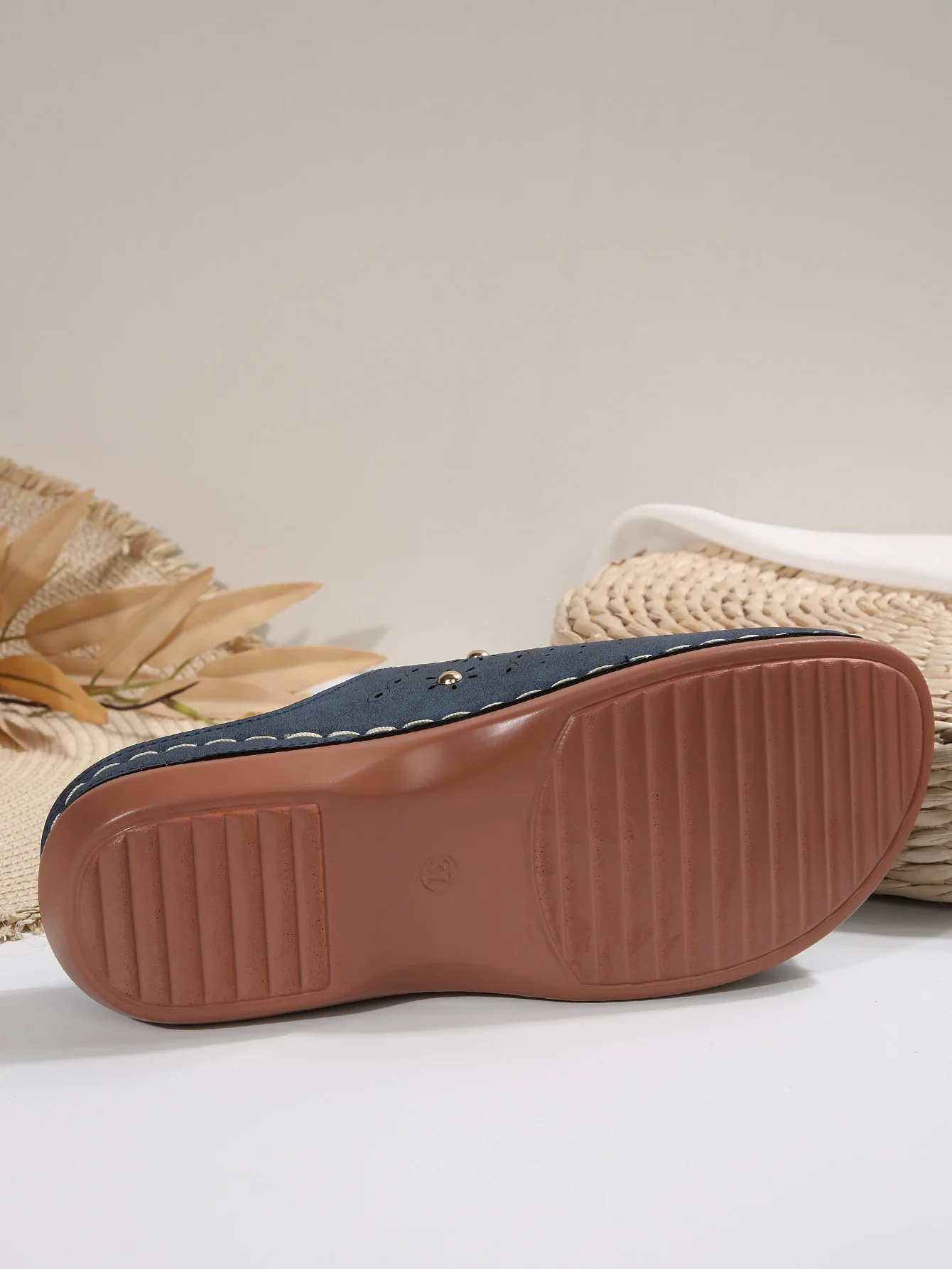 2026 New Fashion Women Slippers Summer Shoes Woman Split Leather Hollows Sandals Breathable Baotou Slippers Big Size 36-43