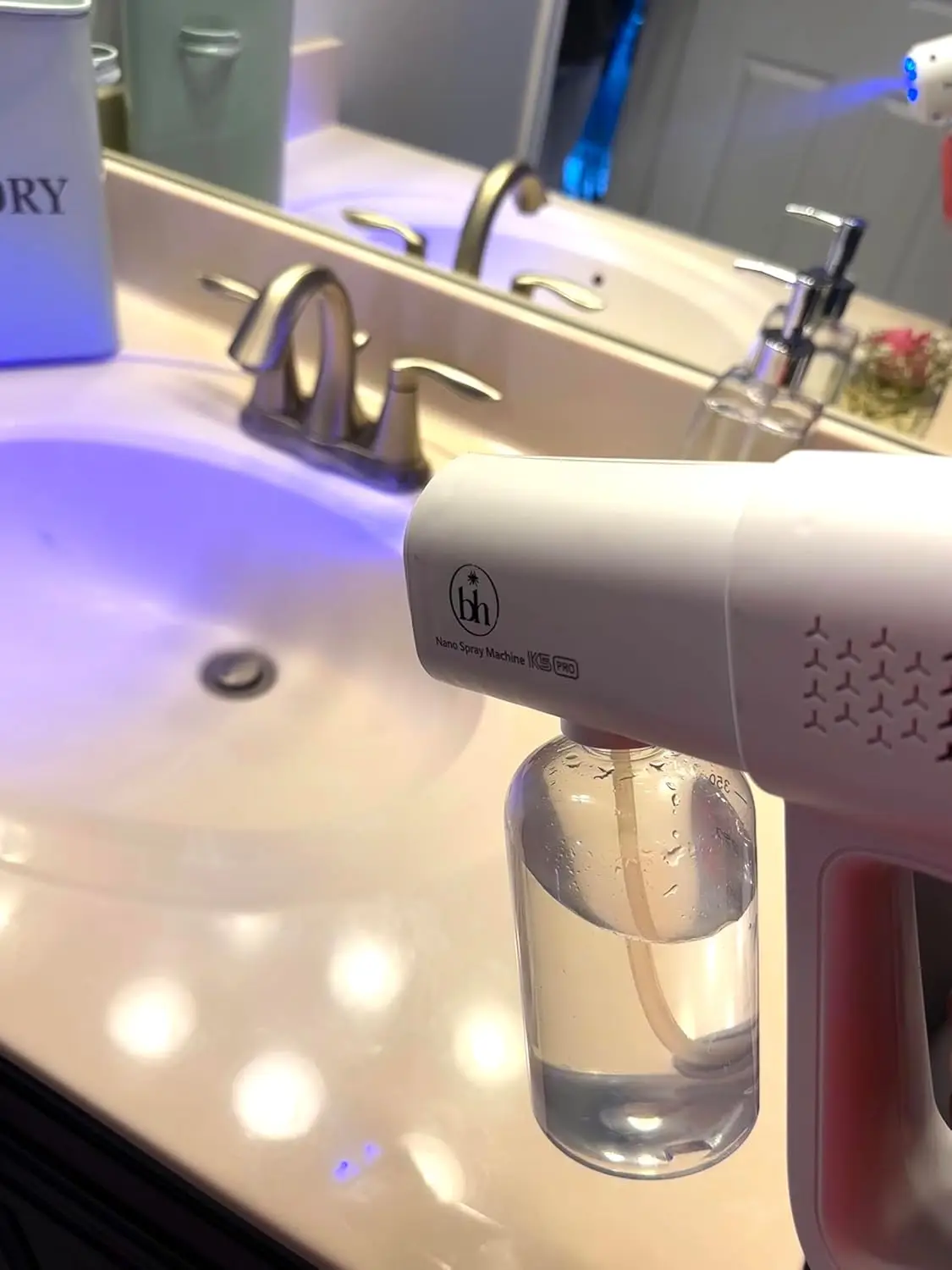 380ml Electric Nano Blue Light Steam Spray Gun K5 Wireless Atomizing Sterilizer C-Type Atomized Household Handheld Sterilizer