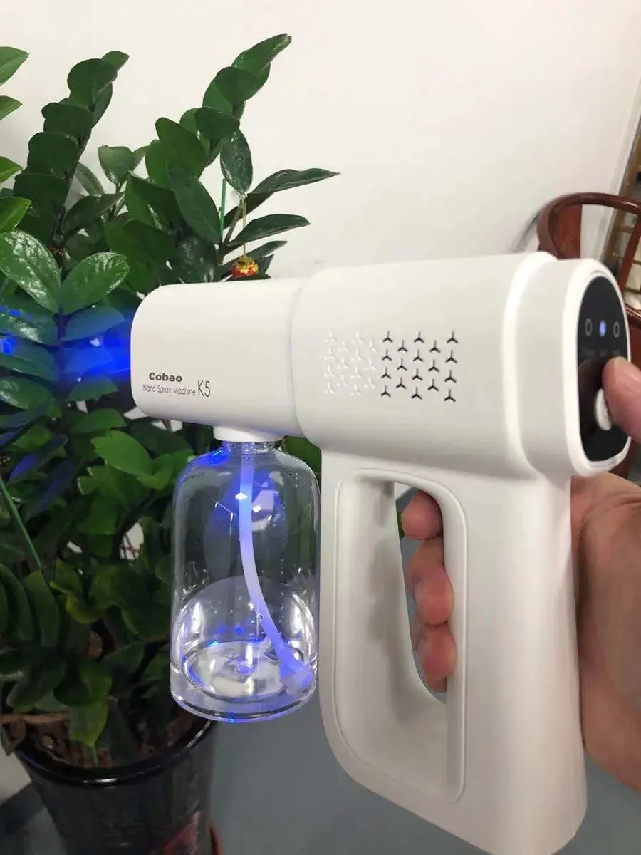380ml Electric Nano Blue Light Steam Spray Gun K5 Wireless Atomizing Sterilizer C-Type Atomized Household Handheld Sterilizer