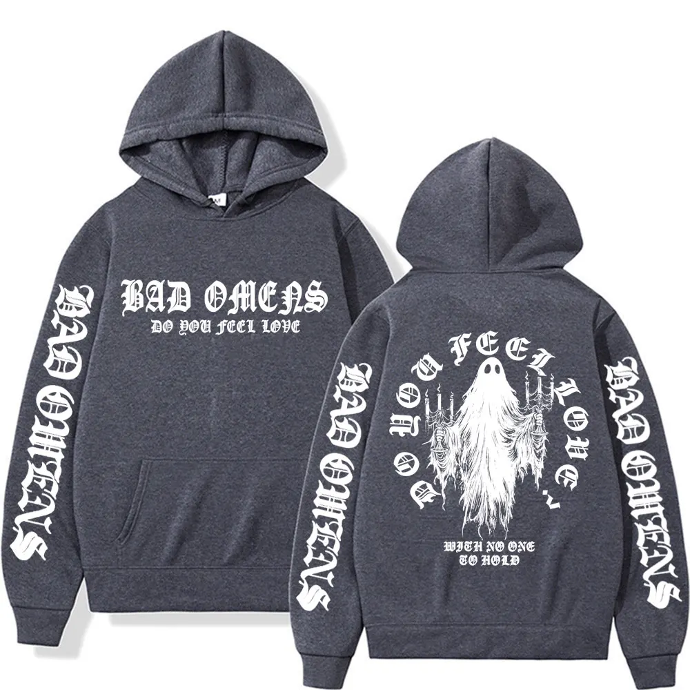 Bad Omens Do You Feel Love Ghost Print Hoodies Men Women Fashion Gothic Casual Bodywarmer Hooded High Quality Fleece Sweatshirts