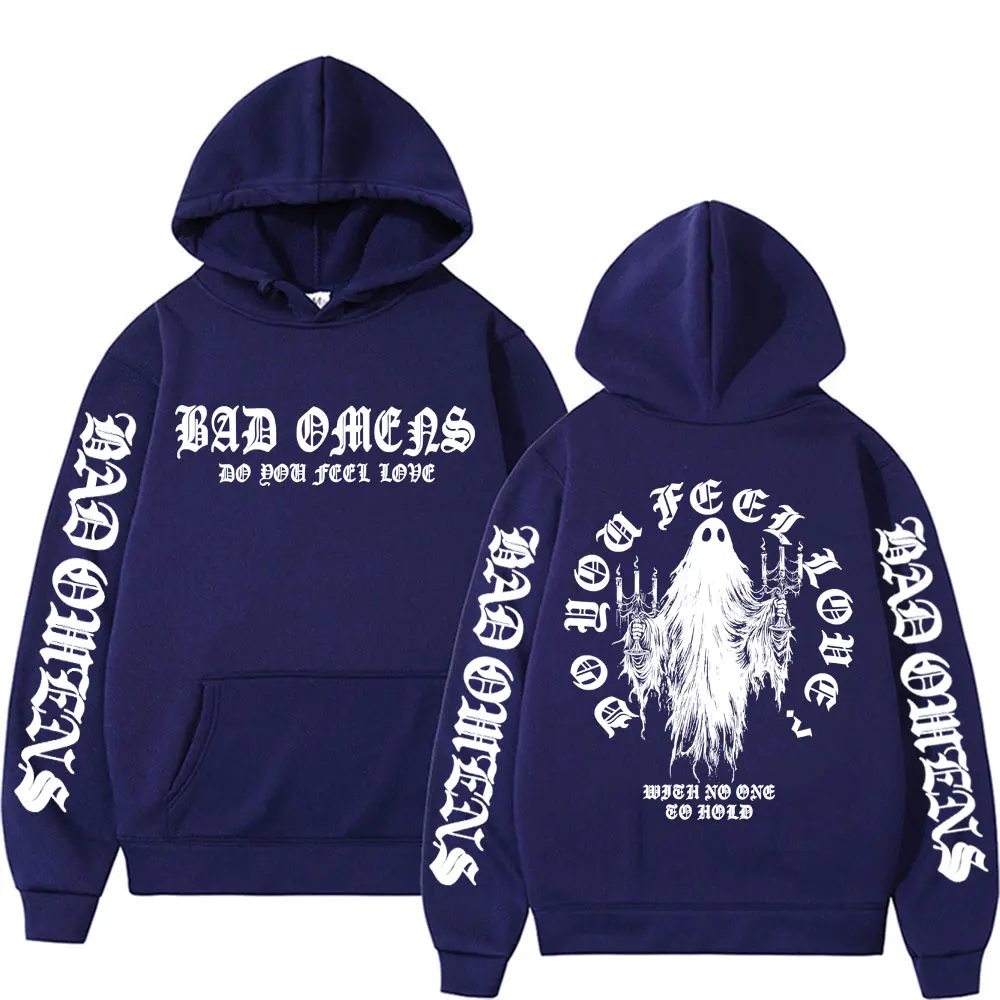 Bad Omens Do You Feel Love Ghost Print Hoodies Men Women Fashion Gothic Casual Bodywarmer Hooded High Quality Fleece Sweatshirts