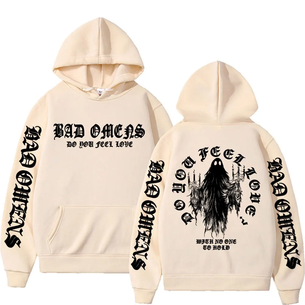 Bad Omens Do You Feel Love Ghost Print Hoodies Men Women Fashion Gothic Casual Bodywarmer Hooded High Quality Fleece Sweatshirts