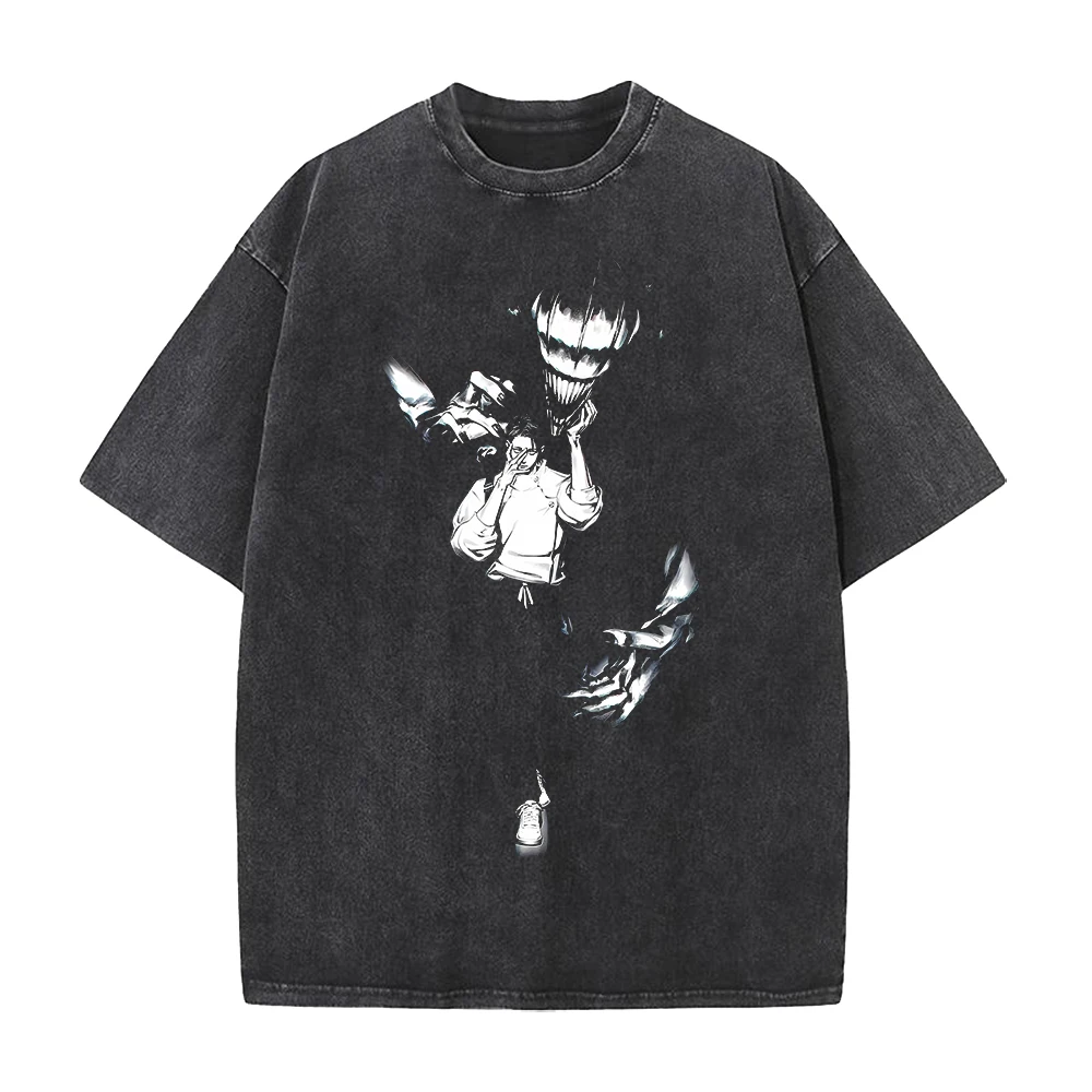 Jujutsu Kaisen Manga T-shirt Okkotsu Yuta Printed Tshirt For Men's Clothing Washed Oversized T Shirt Short Sleeve Cotton Tees