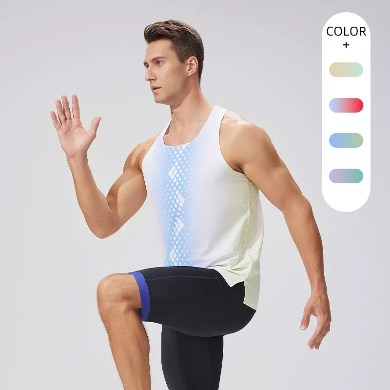 Summer New Men's Sleeveless Printed Fitness Running Vest, Breathable Lightweight Quick Drying Sports Vest