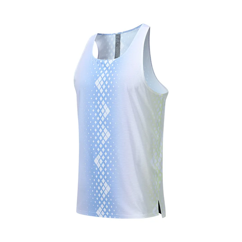 Summer New Men's Sleeveless Printed Fitness Running Vest, Breathable Lightweight Quick Drying Sports Vest