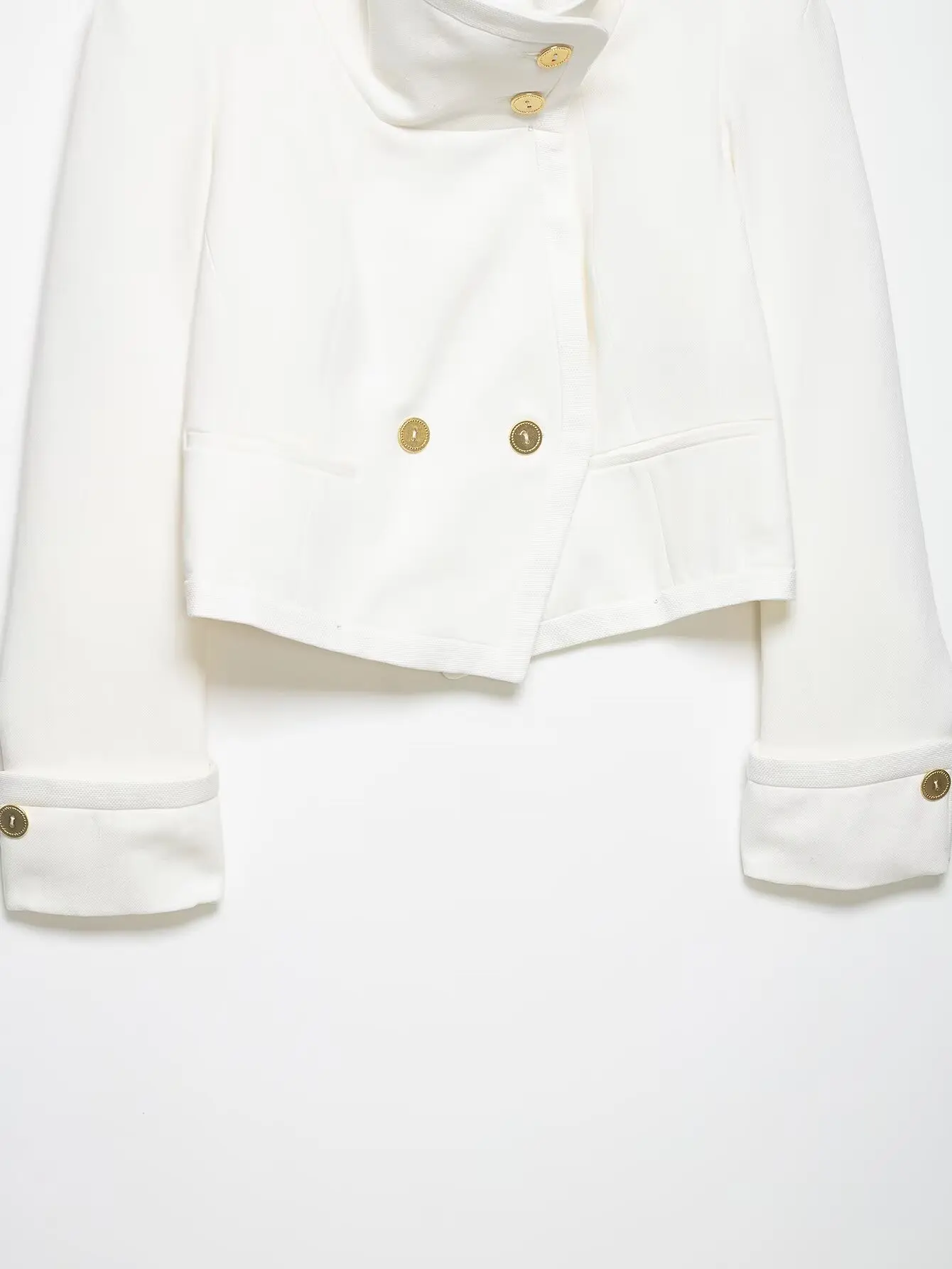 Spring New Women Stand Collar Street Jacket Casual Long Sleeve Button Solid Color Jacket Simple Style Commuter Clothing Female