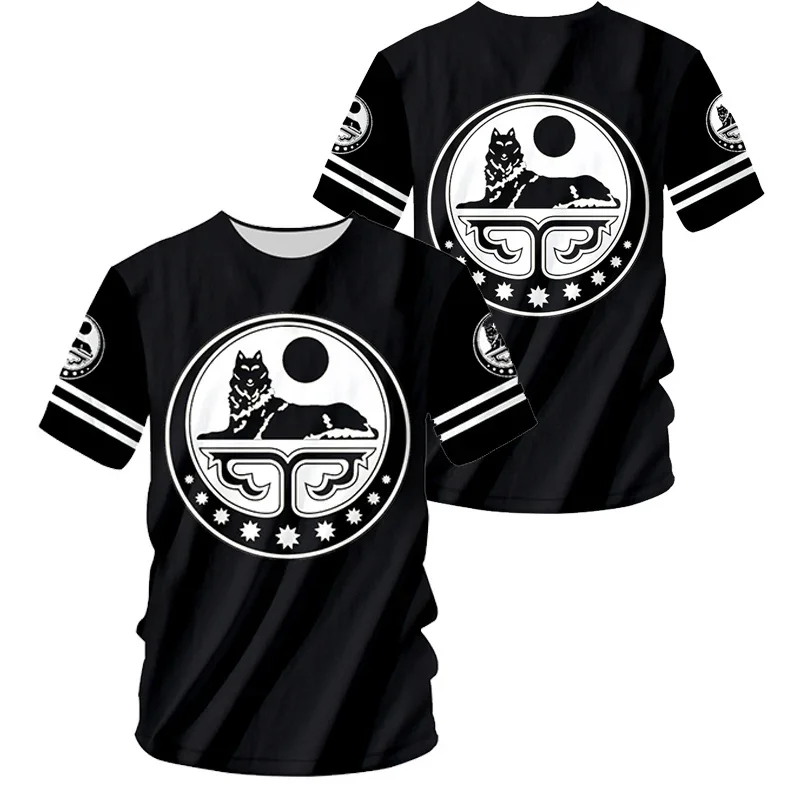 Chechnya Emblem T-Shirt Men Women Chechen Heritage Graphic Tee Summer outdoor sports casual fashionable street clothing