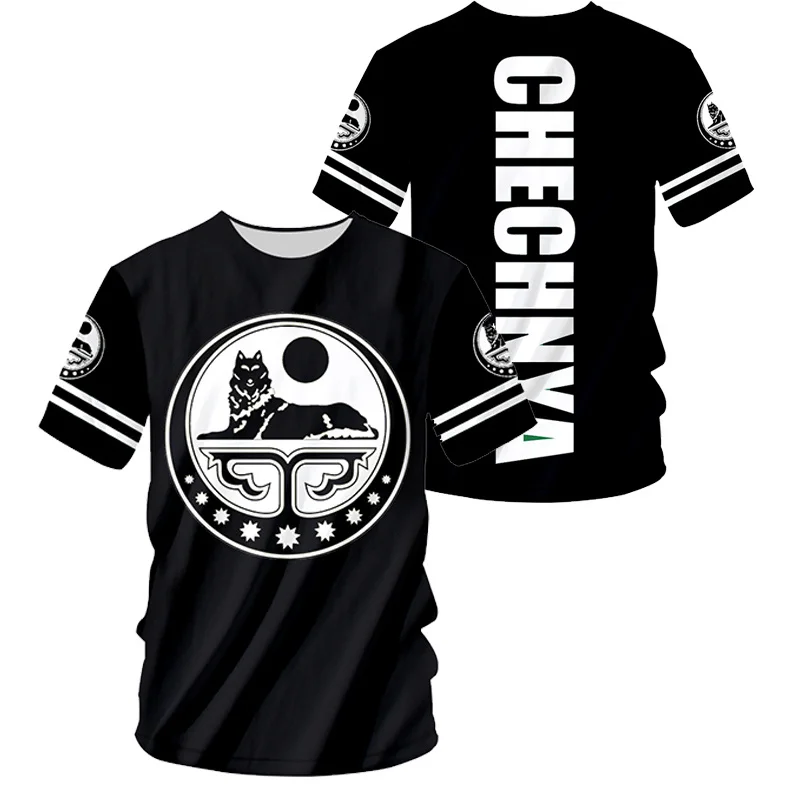 Chechnya Emblem T-Shirt Men Women Chechen Heritage Graphic Tee Summer outdoor sports casual fashionable street clothing