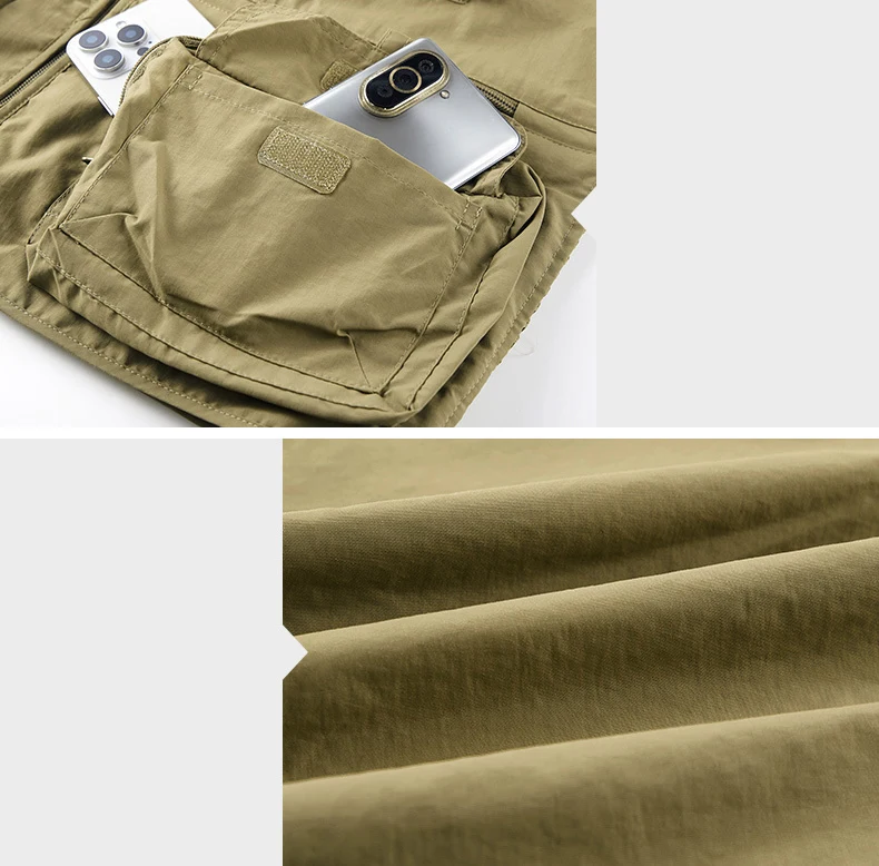 Fishing Vest Breathable Fishing Travel Mesh Vest with Zipper Pockets Summer Work Vest for Outdoor Activities