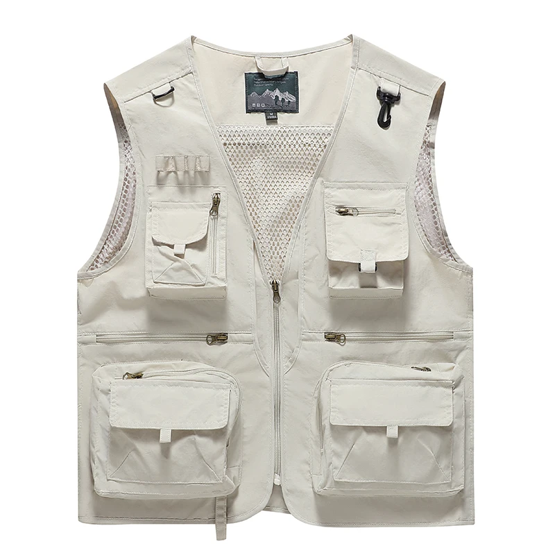 Fishing Vest Breathable Fishing Travel Mesh Vest with Zipper Pockets Summer Work Vest for Outdoor Activities