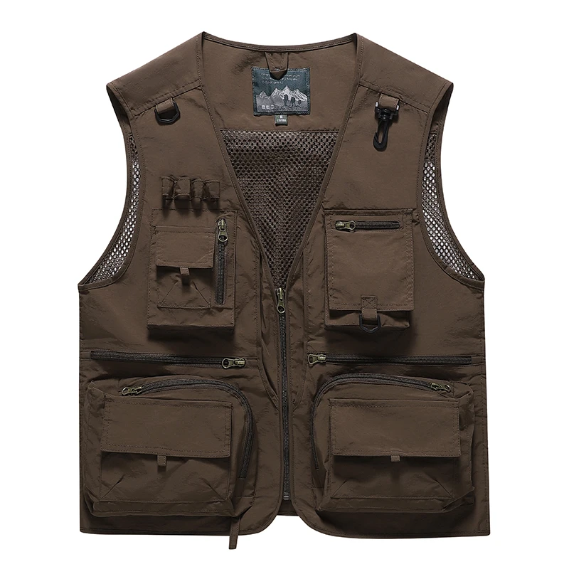 Fishing Vest Breathable Fishing Travel Mesh Vest with Zipper Pockets Summer Work Vest for Outdoor Activities