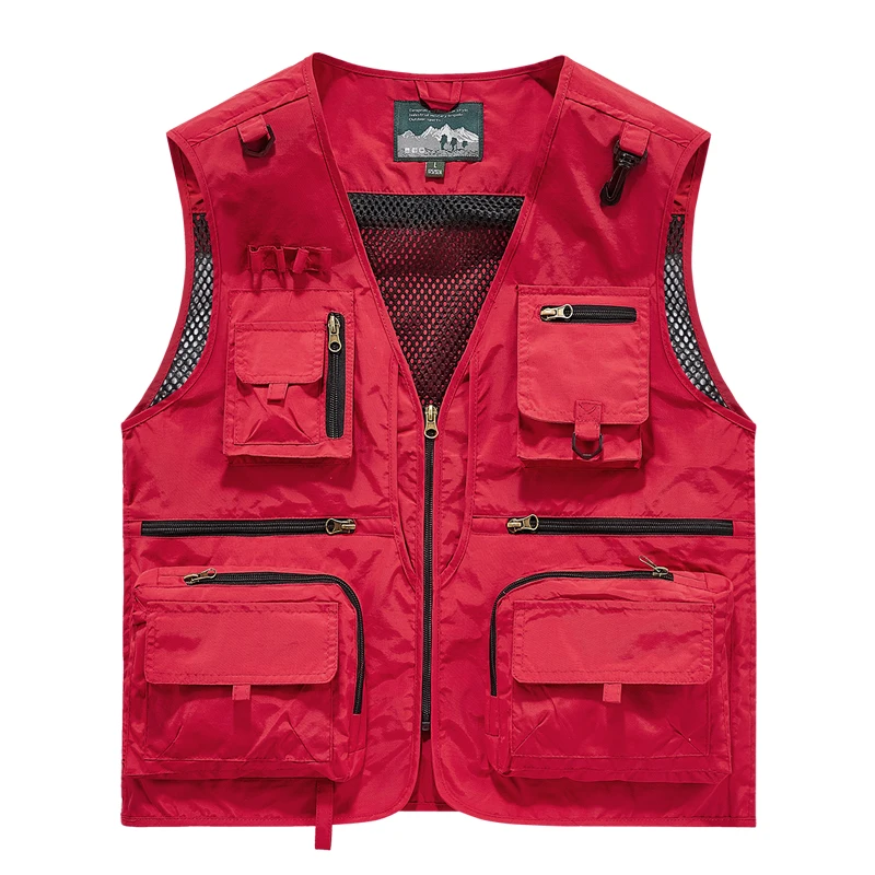 Fishing Vest Breathable Fishing Travel Mesh Vest with Zipper Pockets Summer Work Vest for Outdoor Activities