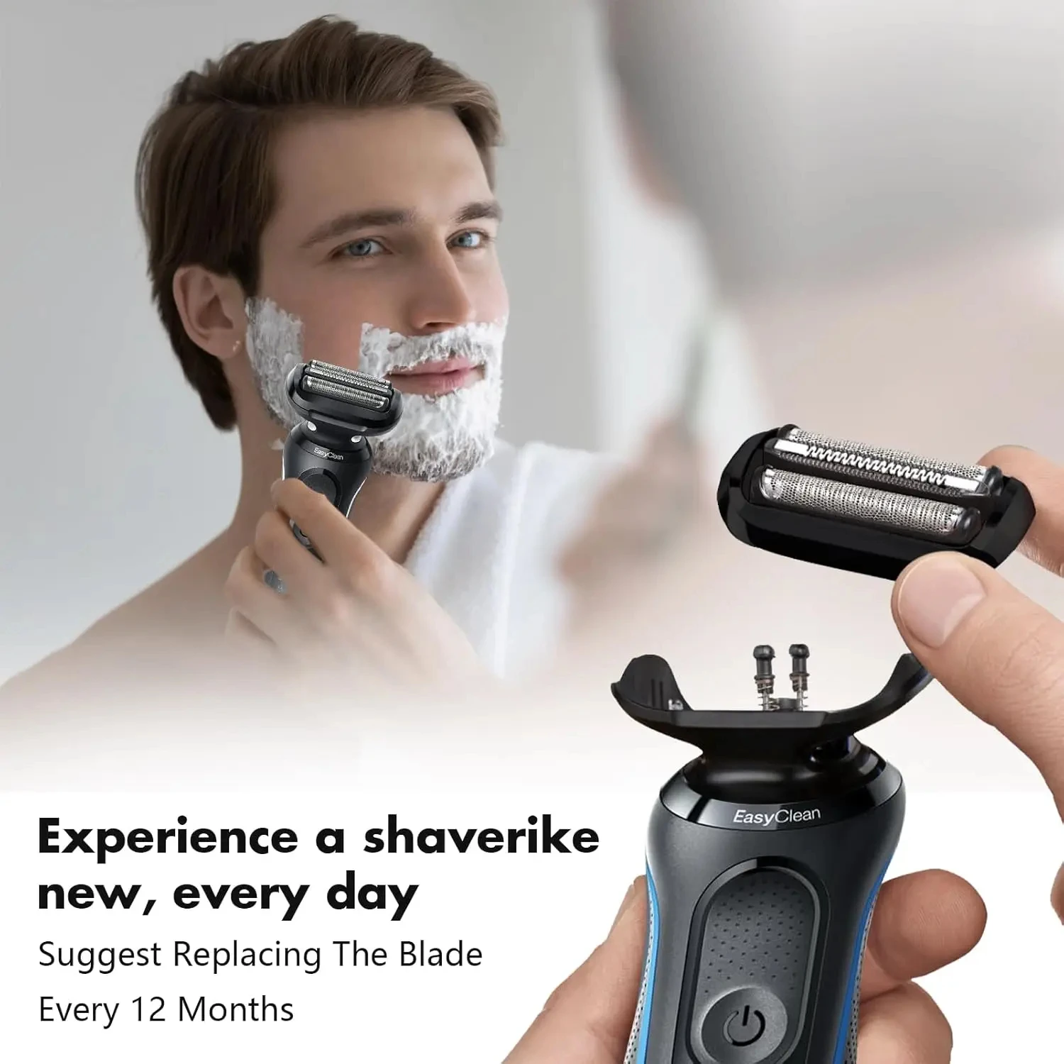 Adapted for 53B Series 5/6 Replacement Head Compatible with Electric Shaver Razor 5018s, 5020s, 5031s, 5050cs, 6072cc,Black