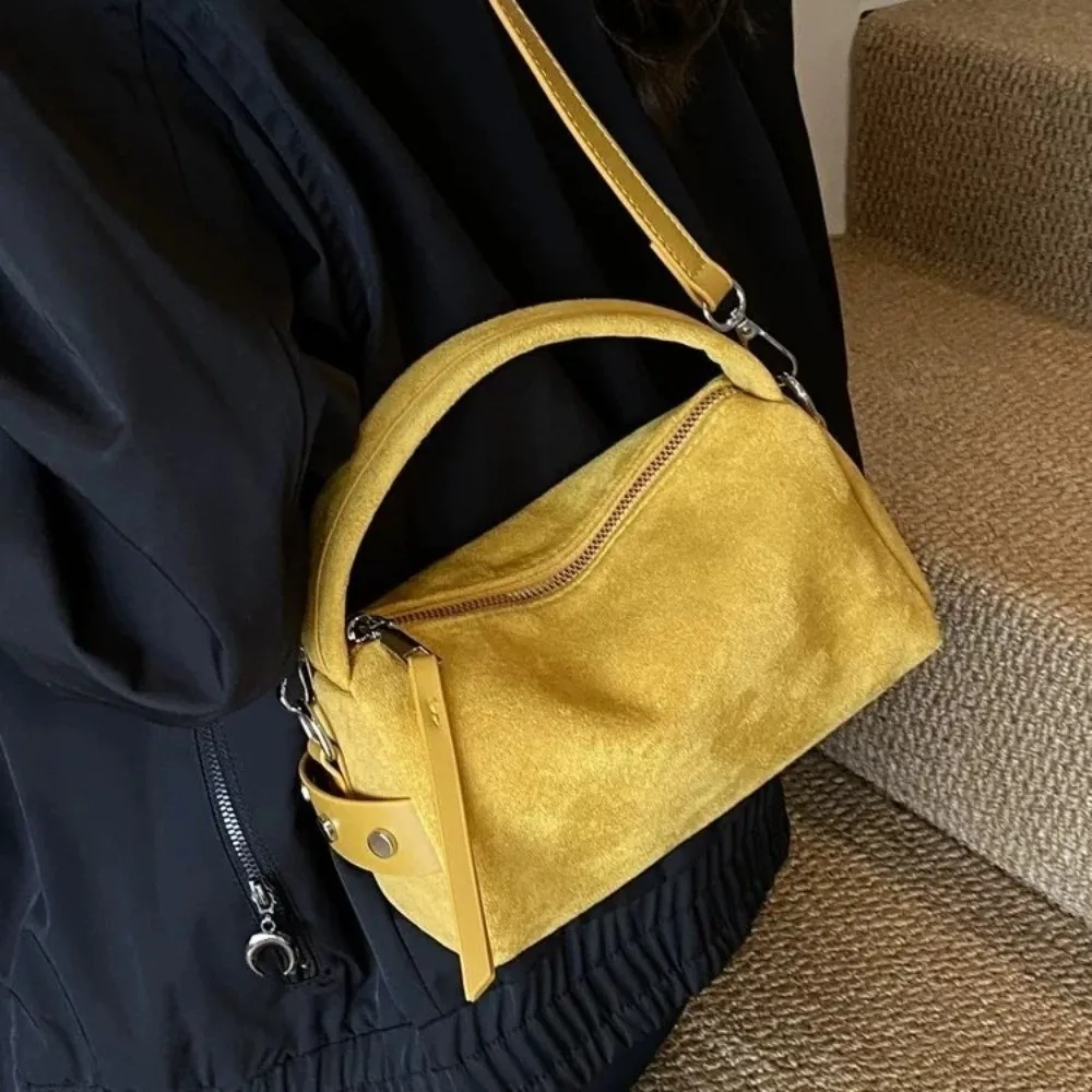 Luxury Mini Size Shoulder Bag Frosted Surface PU Leather Pillow Bag Matte Suede Women's Handbag Daily Use