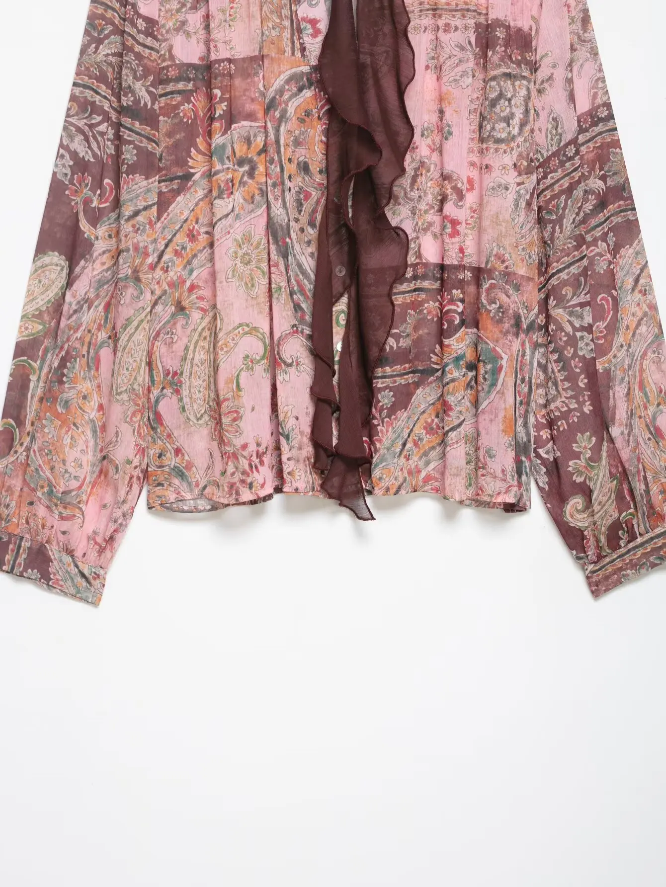 KONDALA Chic Print Women Vintage Blouse Long Sleeve Lace Bow Loose Shirt Single Breasted Casual Fashion 2026 Spring Female Shirt