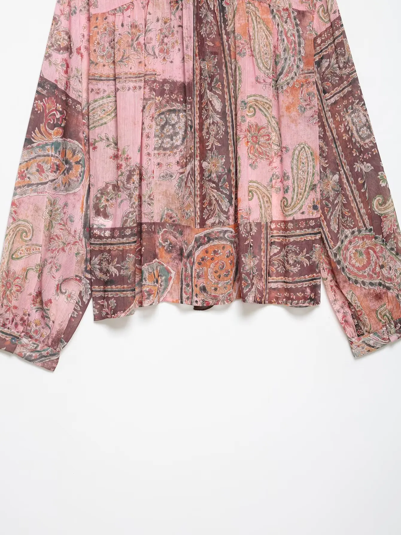 KONDALA Chic Print Women Vintage Blouse Long Sleeve Lace Bow Loose Shirt Single Breasted Casual Fashion 2026 Spring Female Shirt