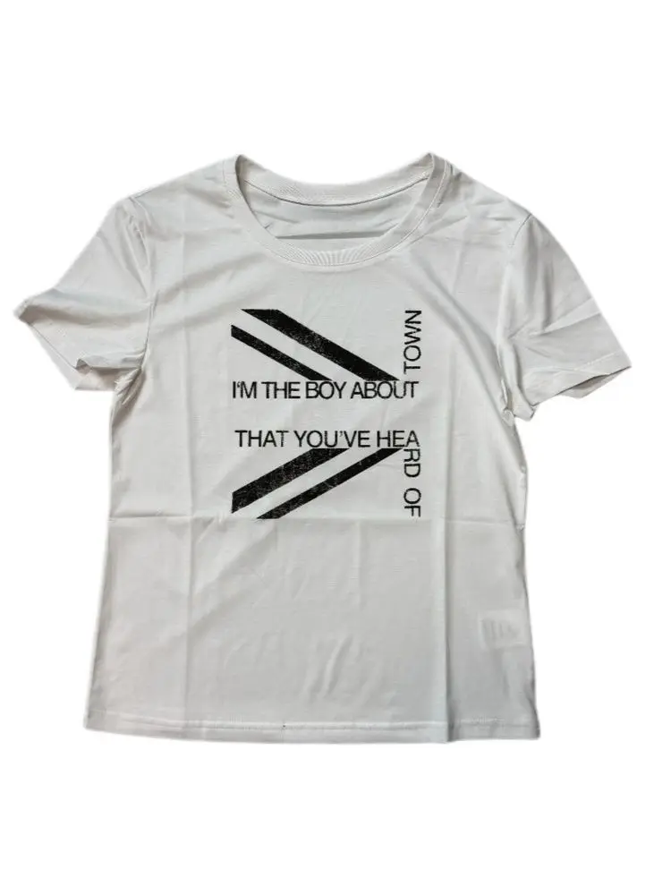 American-style Retro Summer New Short-sleeved Letter-printed Loose T-shirt for Casual Street-wear, Suitable for Couples.
