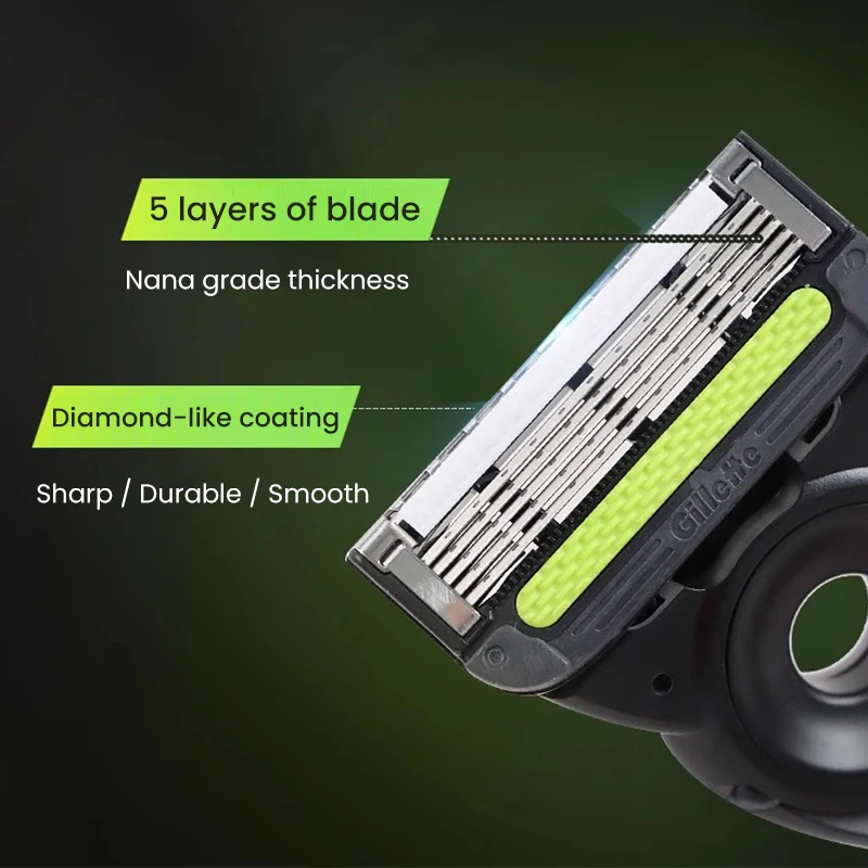 Gillette Labs Razor Aurora Series Flexdisc 5-Layer Induction Blade Sharp Beard Shaving Razor for Men with Stand
