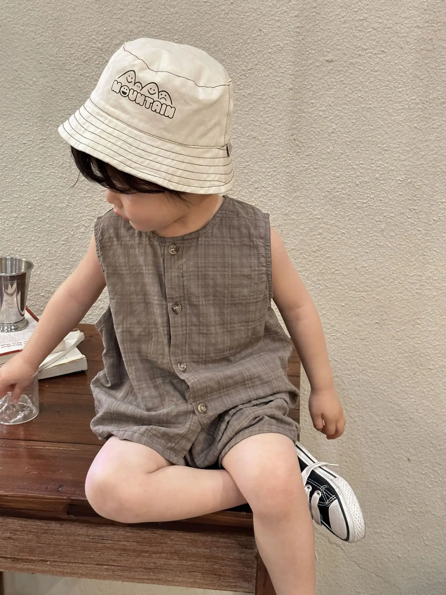 2026 Summer Kids Clothing Set Boys Vest and Shorts 2 Pcs Suit Korean Style Casual Girls Clothes Set Unsex Children Outfit