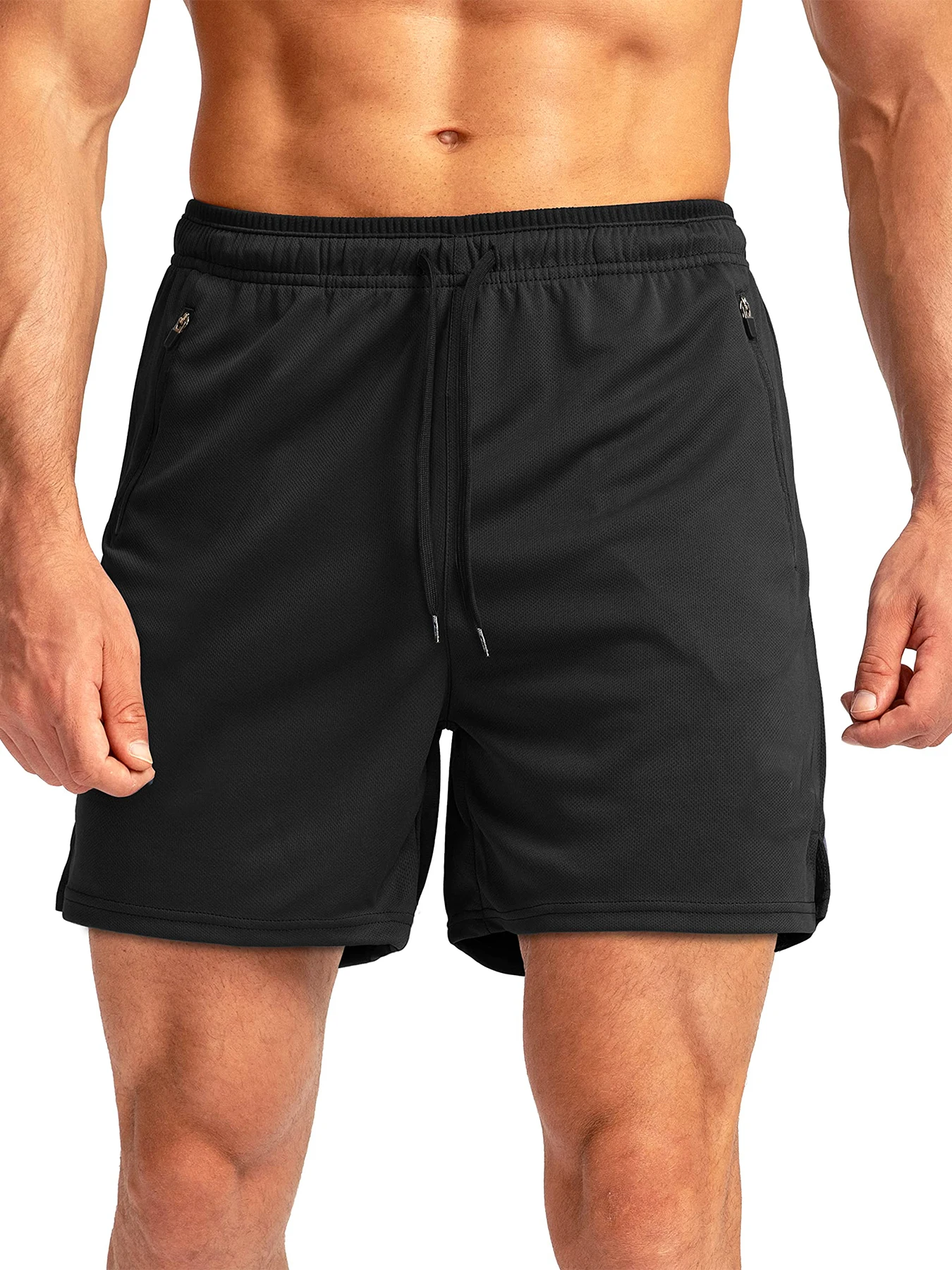 Men's Running Shorts with Zippered Pockets, Quick-Dry, Suitable for Gym Workouts, 5-Inch Men's Shorts