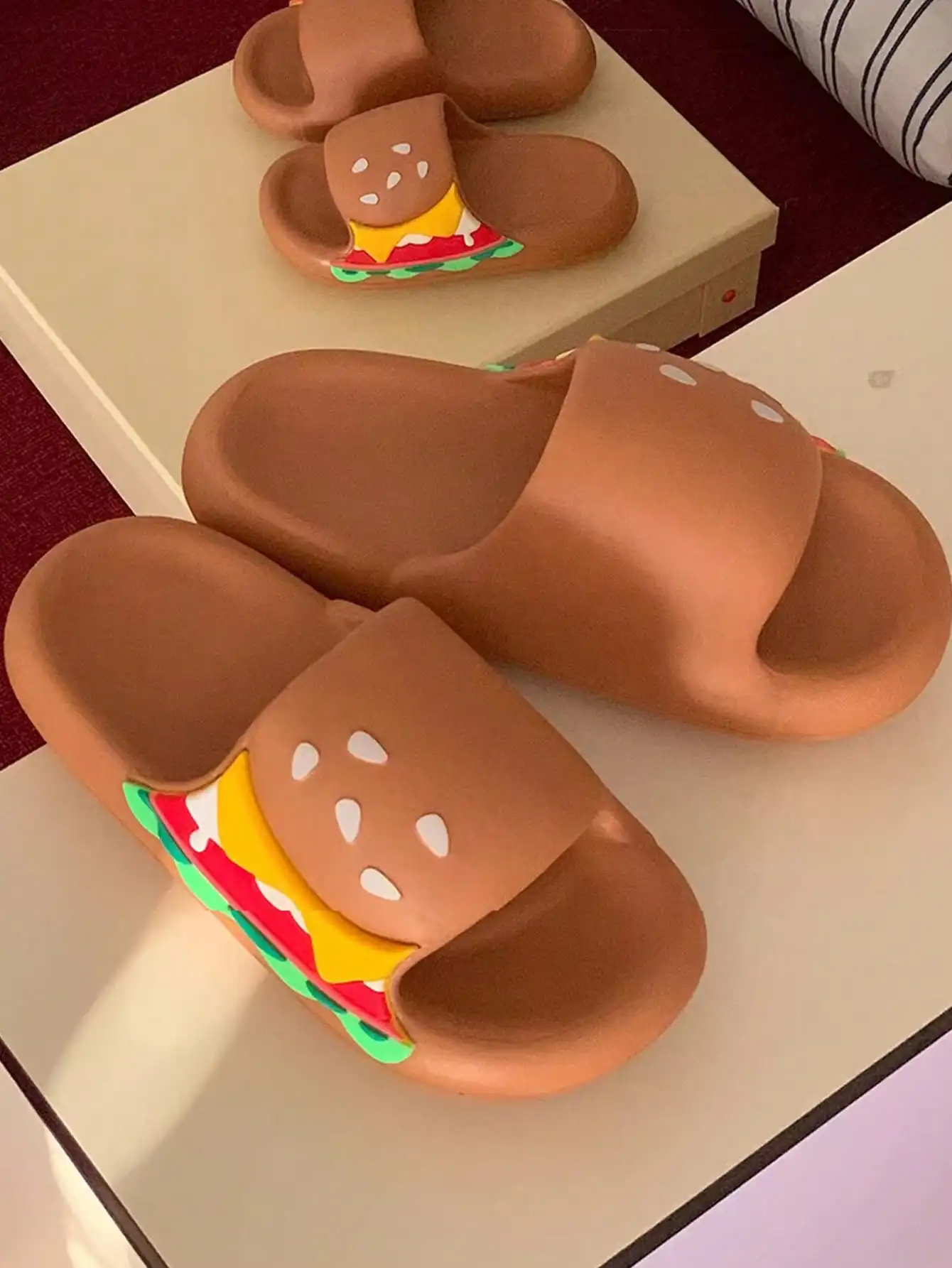 Women House BathSlippers Casual Cute Lovely Cartoon Hamburger Cat Capybara Summer Indoor Non-slip Soft Soles Comfy Home Female